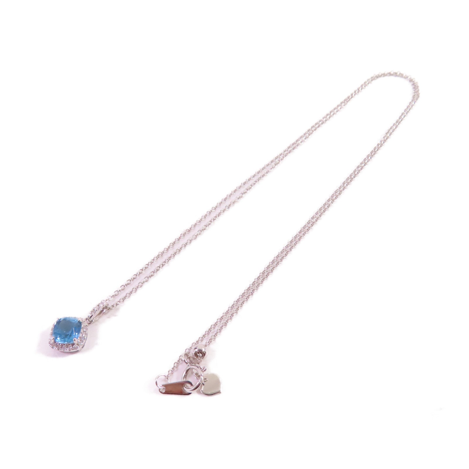JEWELRY 18K白金Spinel/Diamond Necklace 0.73ct藍尖晶石/0.09ct鑽石項鏈