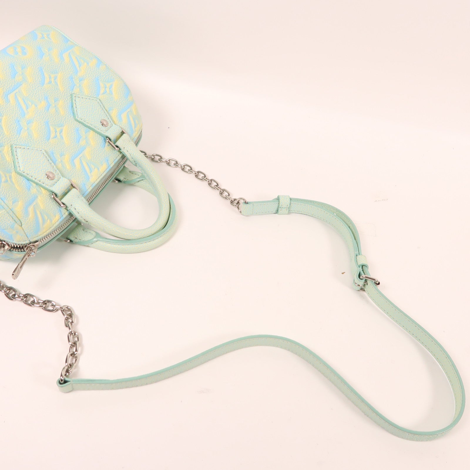 LOUIS VUITTON Monogram Empreinte Nano Speedy銀扣手挽肩背兩用袋