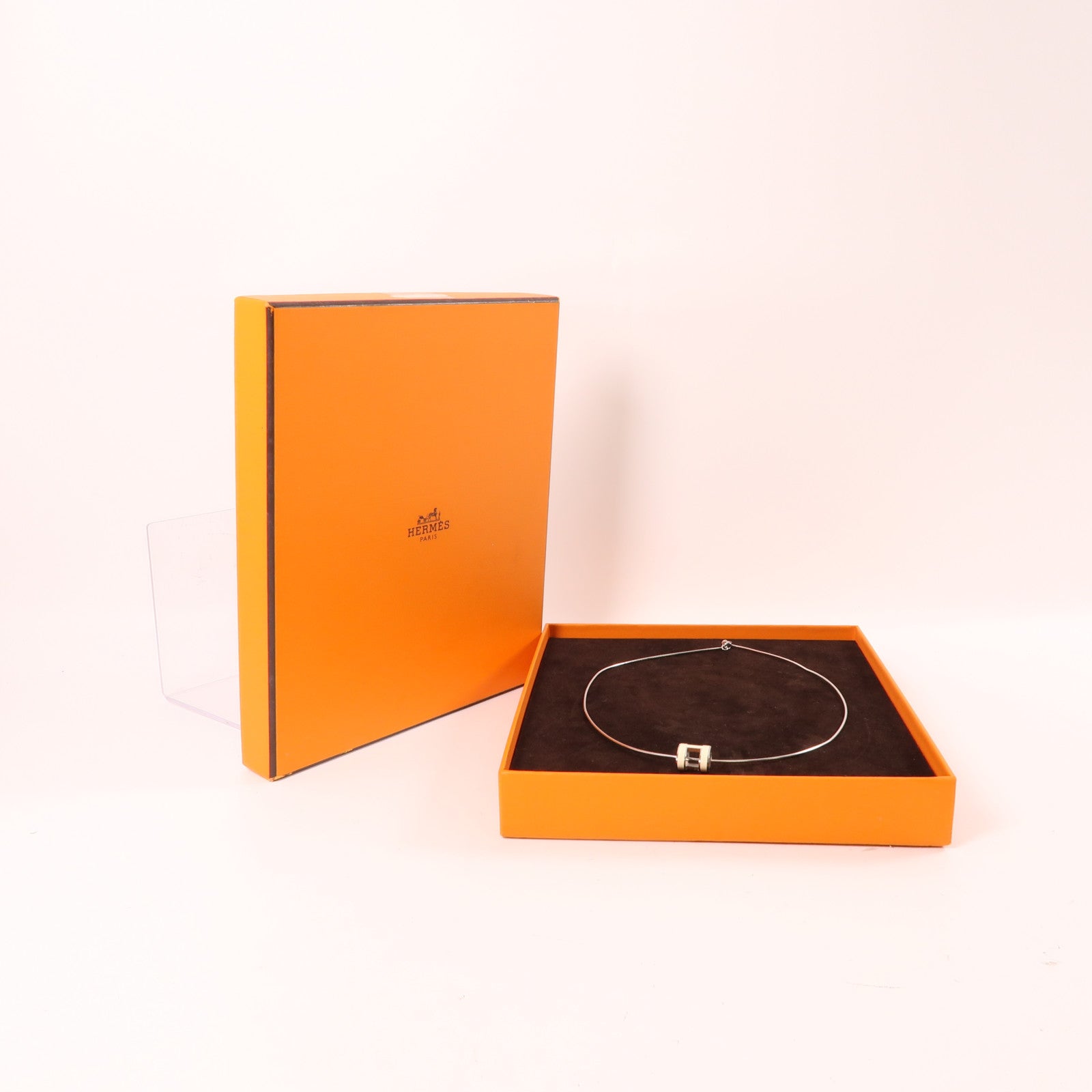 HERMES 金屬Pop H Necklace項鍊白色/銀色