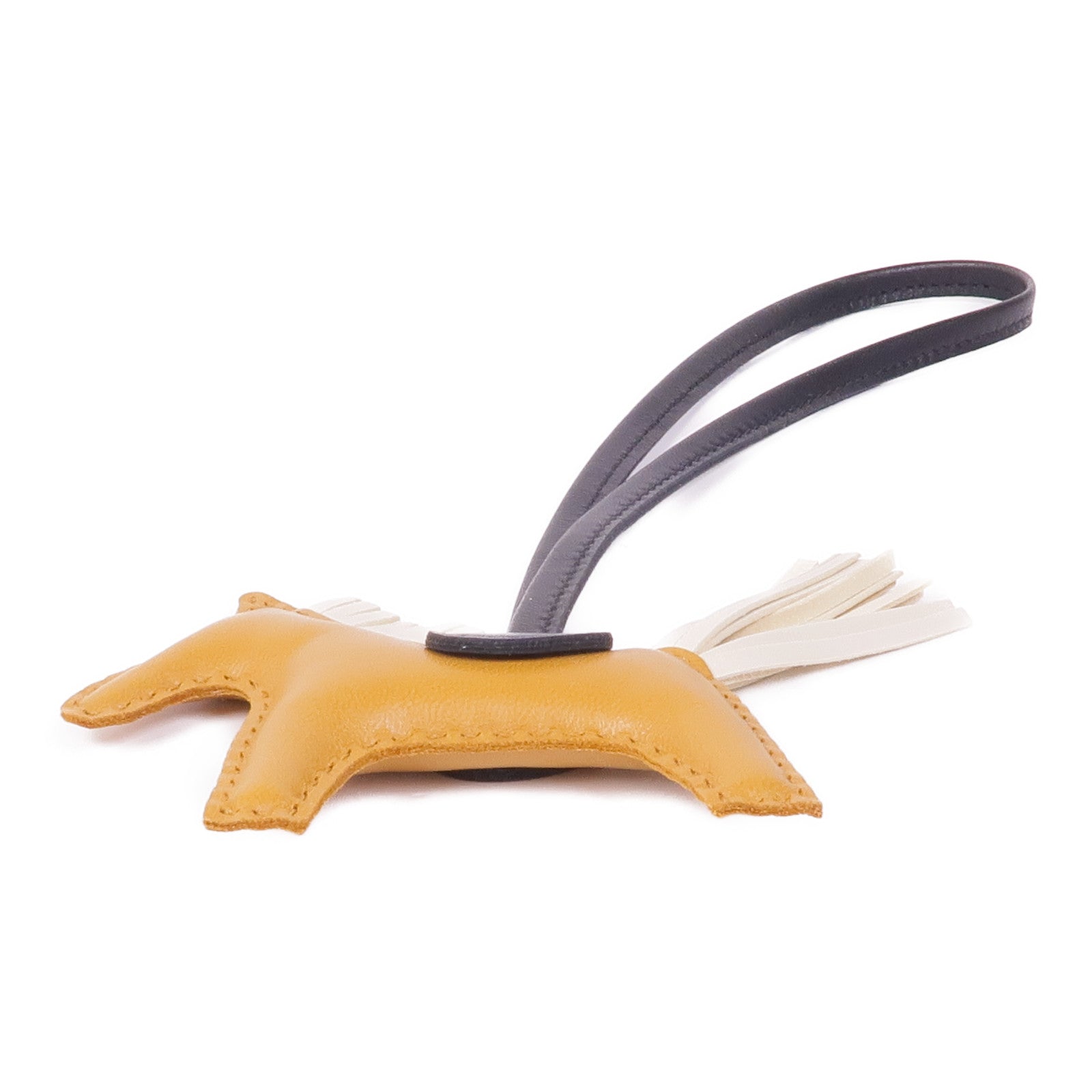 HERMES Swift皮革Rodeo PM掛飾Chai/ Nate/Noir