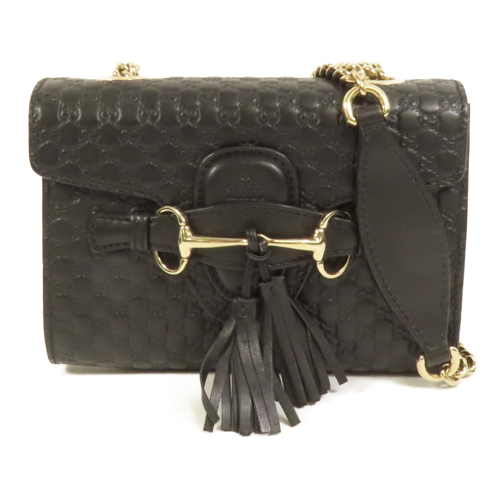 GUCCI 牛皮皮革Mini Emily金扣鏈帶肩背袋