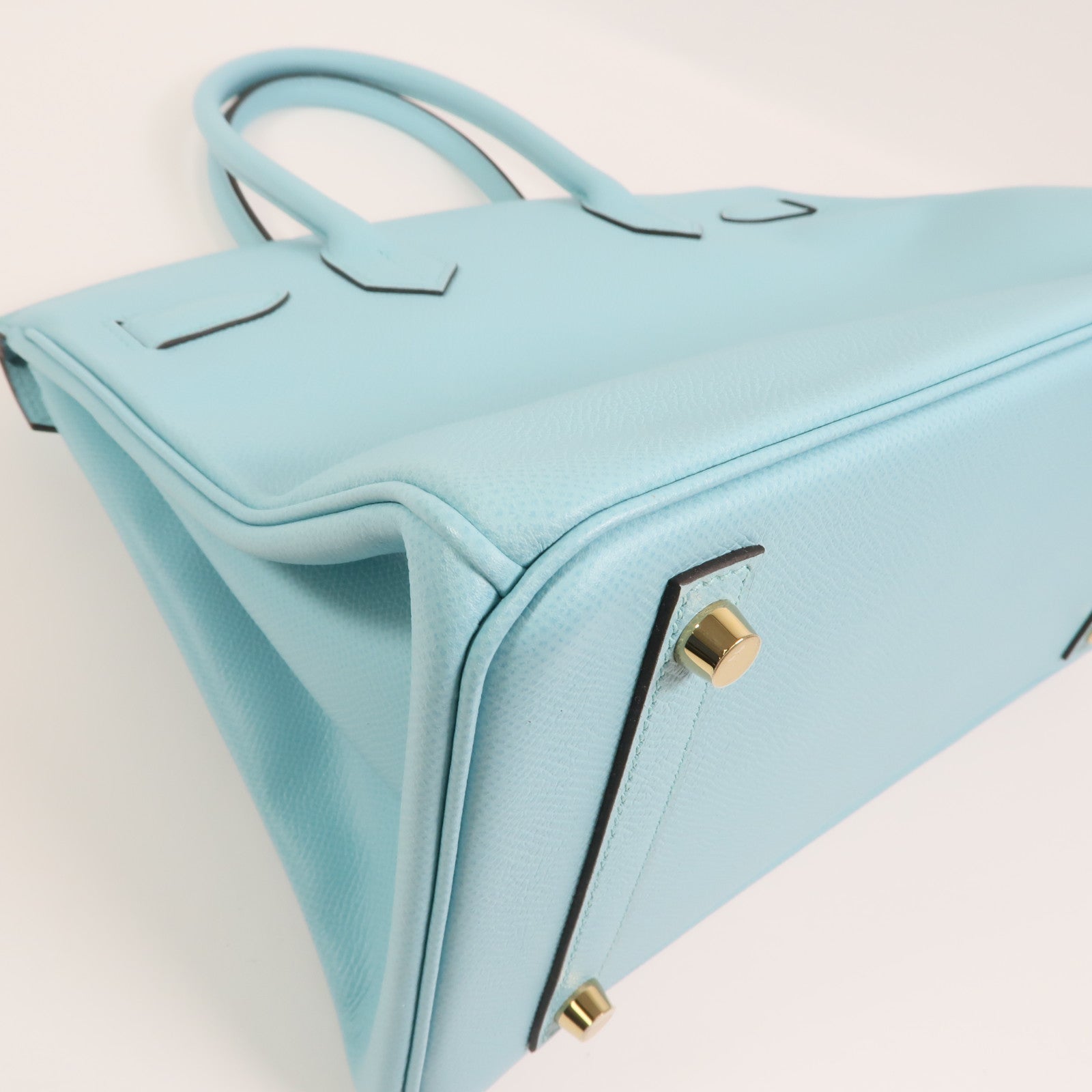 HERMES Epsom皮革Birkin 30金扣手挽袋Bleu Atoll