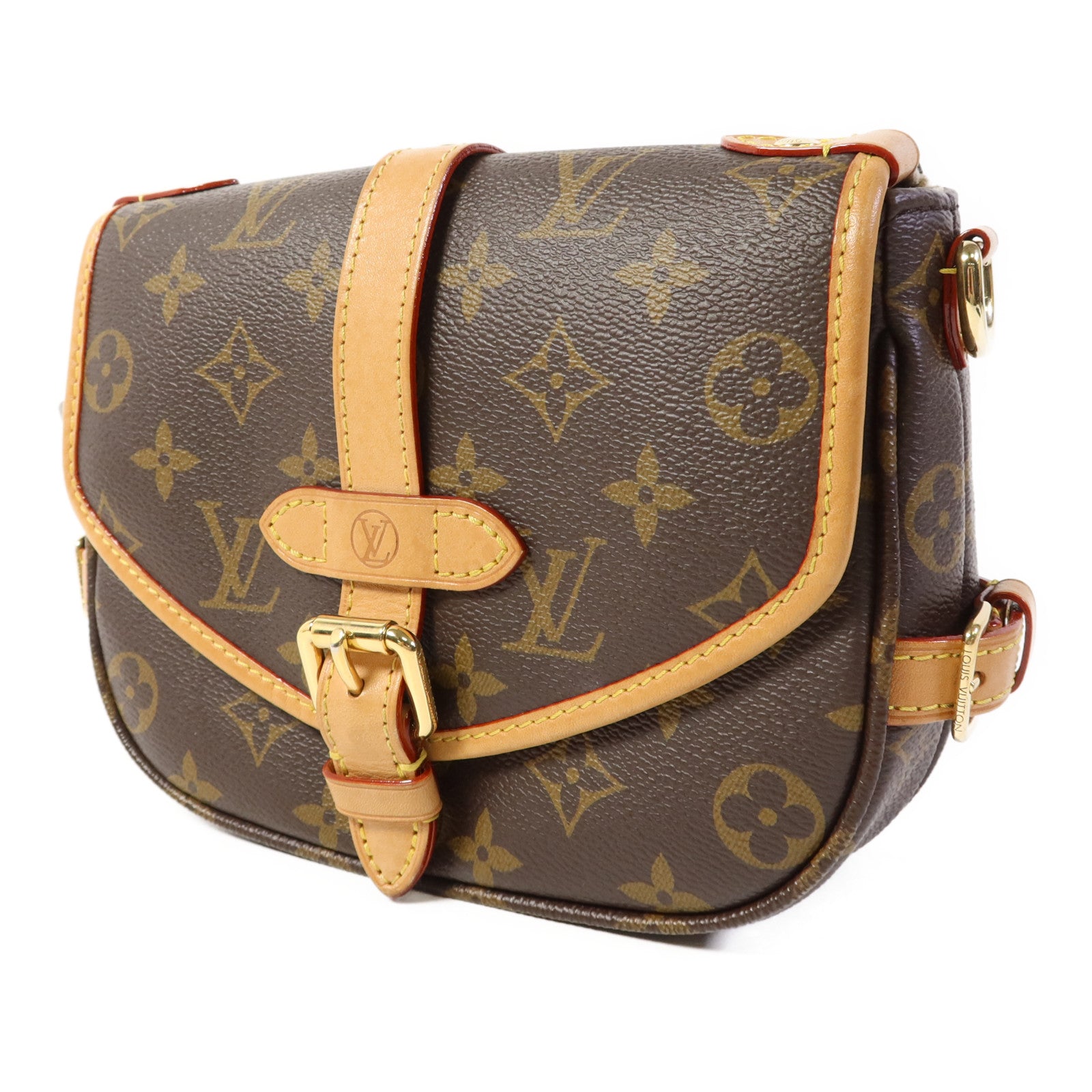 LOUIS VUITTON Monogram Saumur BB金扣手挽肩背兩用袋