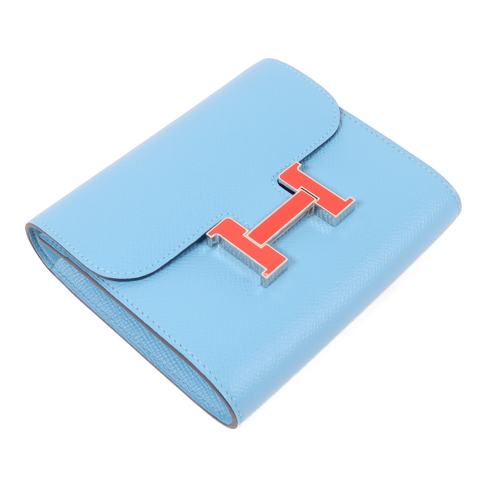 HERMES Epsom皮革Constance Wallet錢包P3 Bleu De Nord