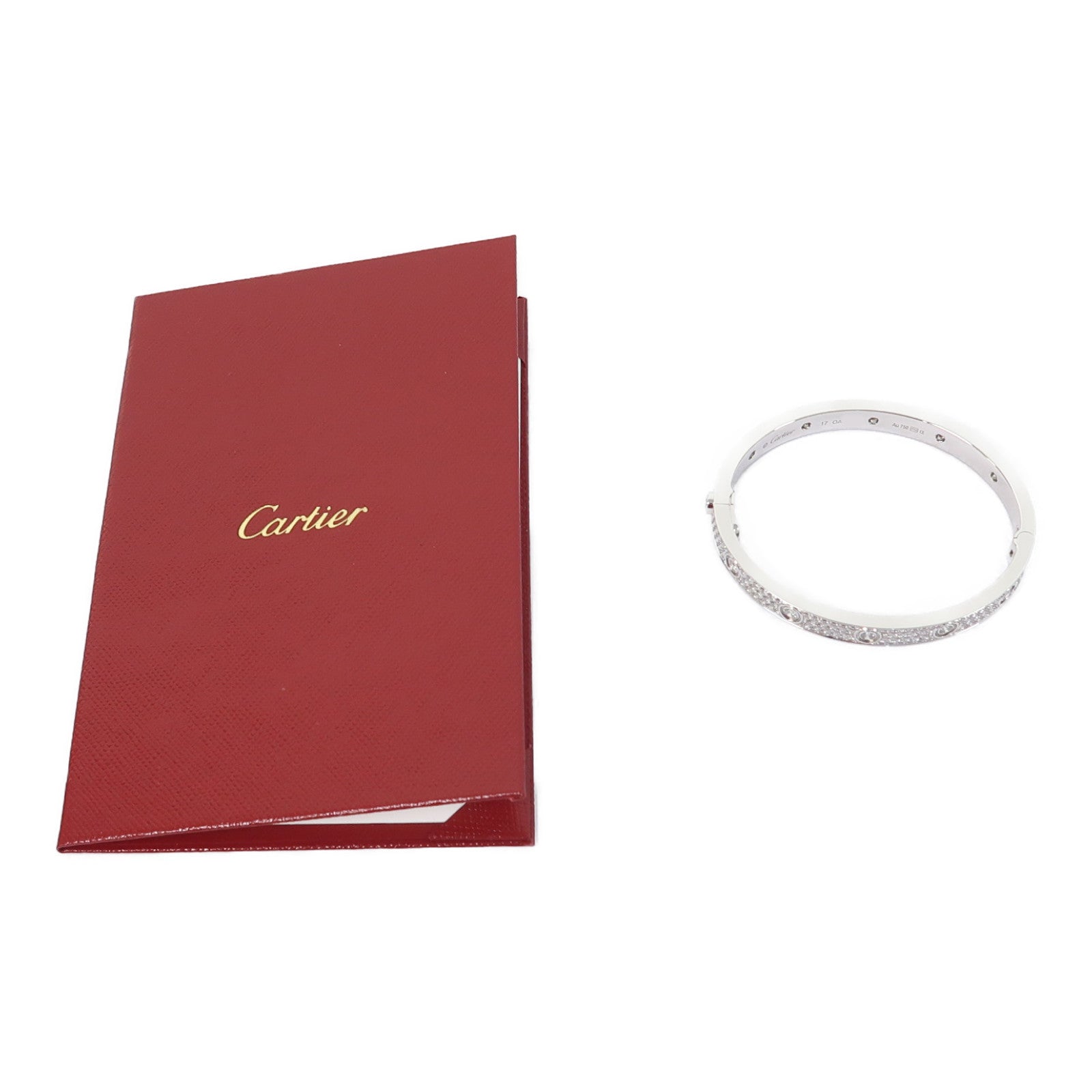 CARTIER 【激減優惠】18K白金Love Bracelet Diamond-Paved手鐲Cartier#17