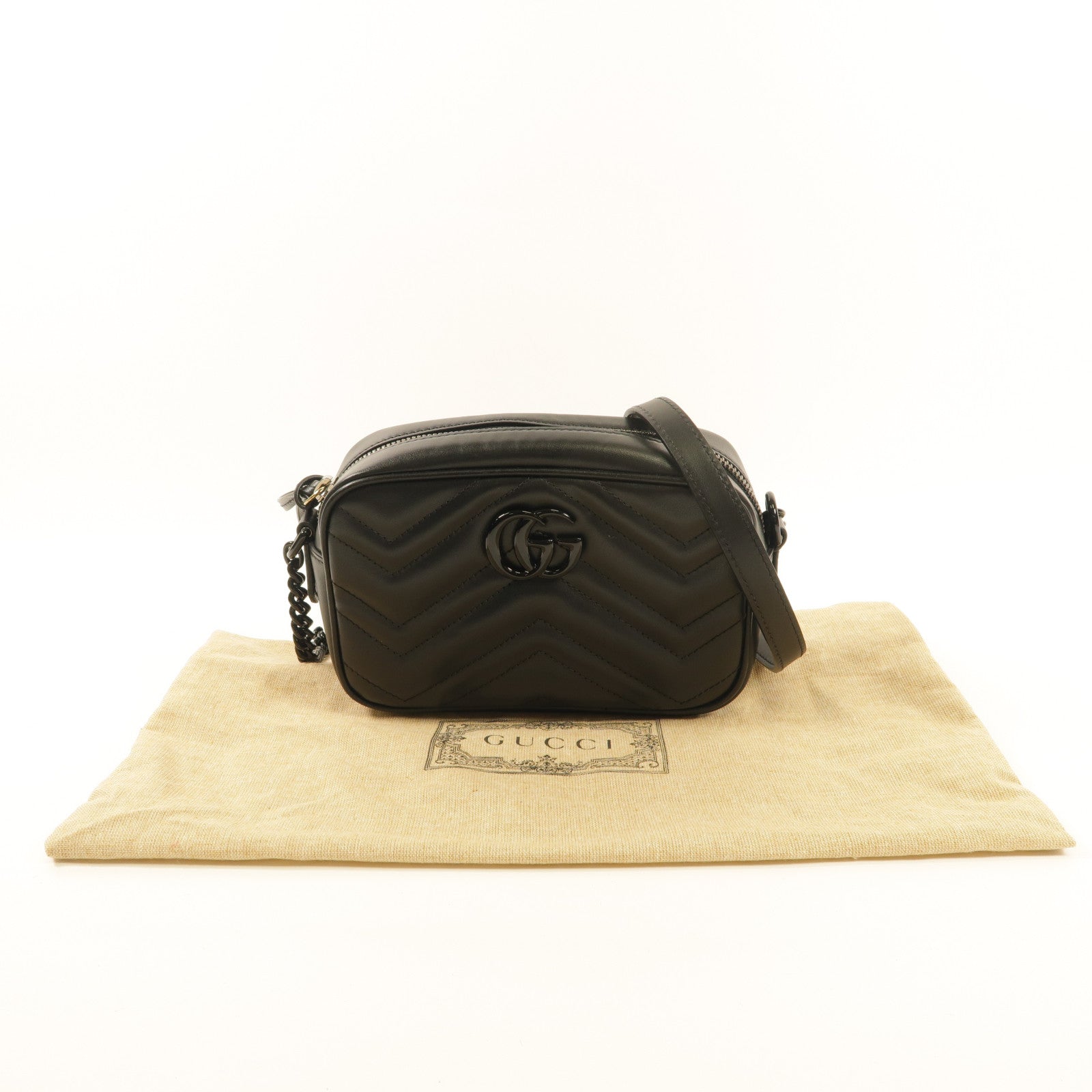 GUCCI 【激減優惠】牛皮皮革GG Marmont Mini肩背袋