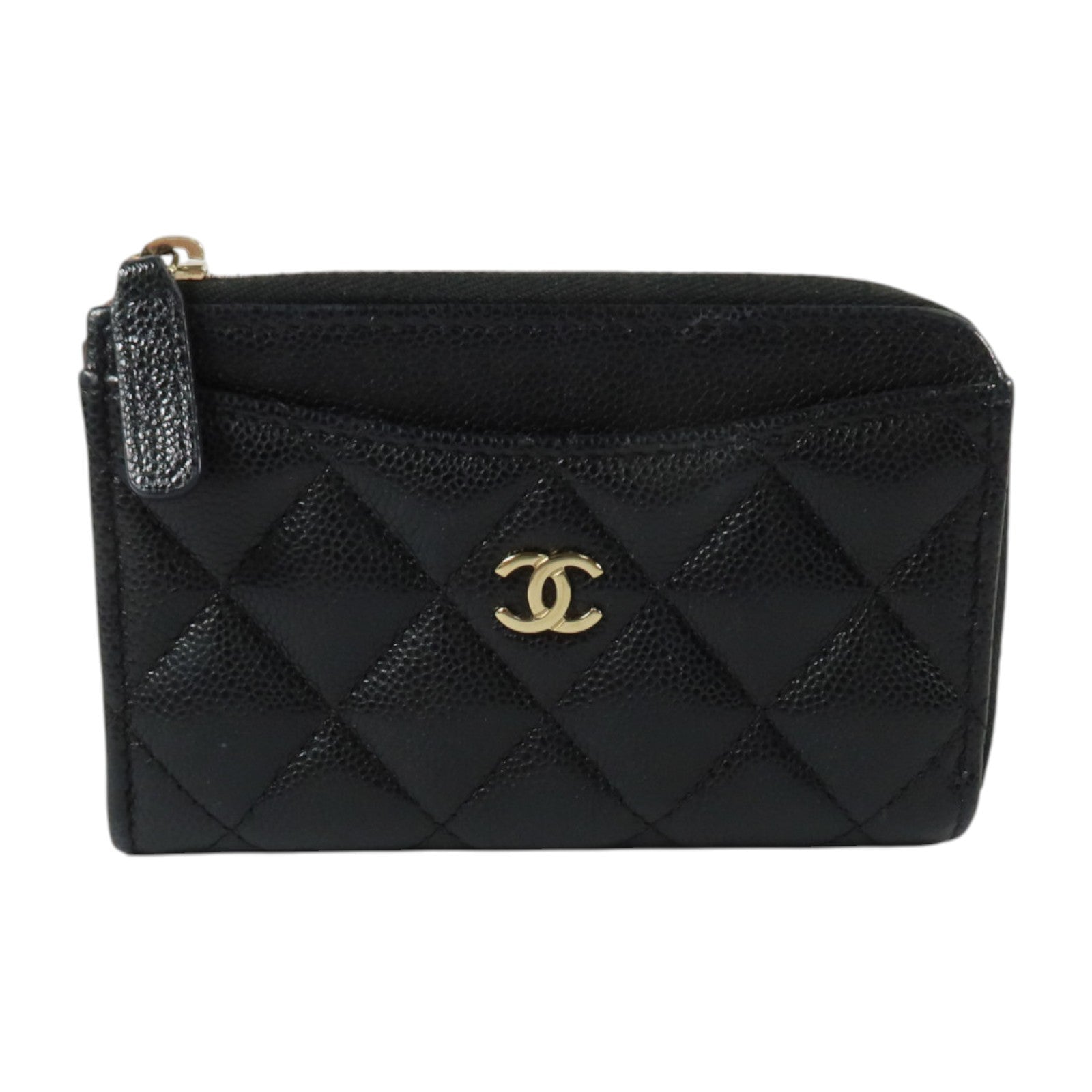 CHANEL 牛皮皮革Classic Zipped Card Holder金扣卡片套