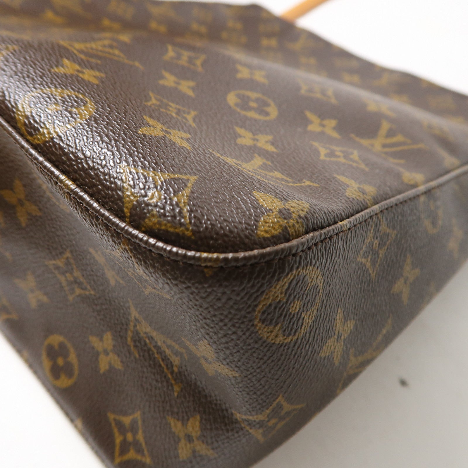 LOUIS VUITTON Monogram Looping GM金扣肩背袋啡色