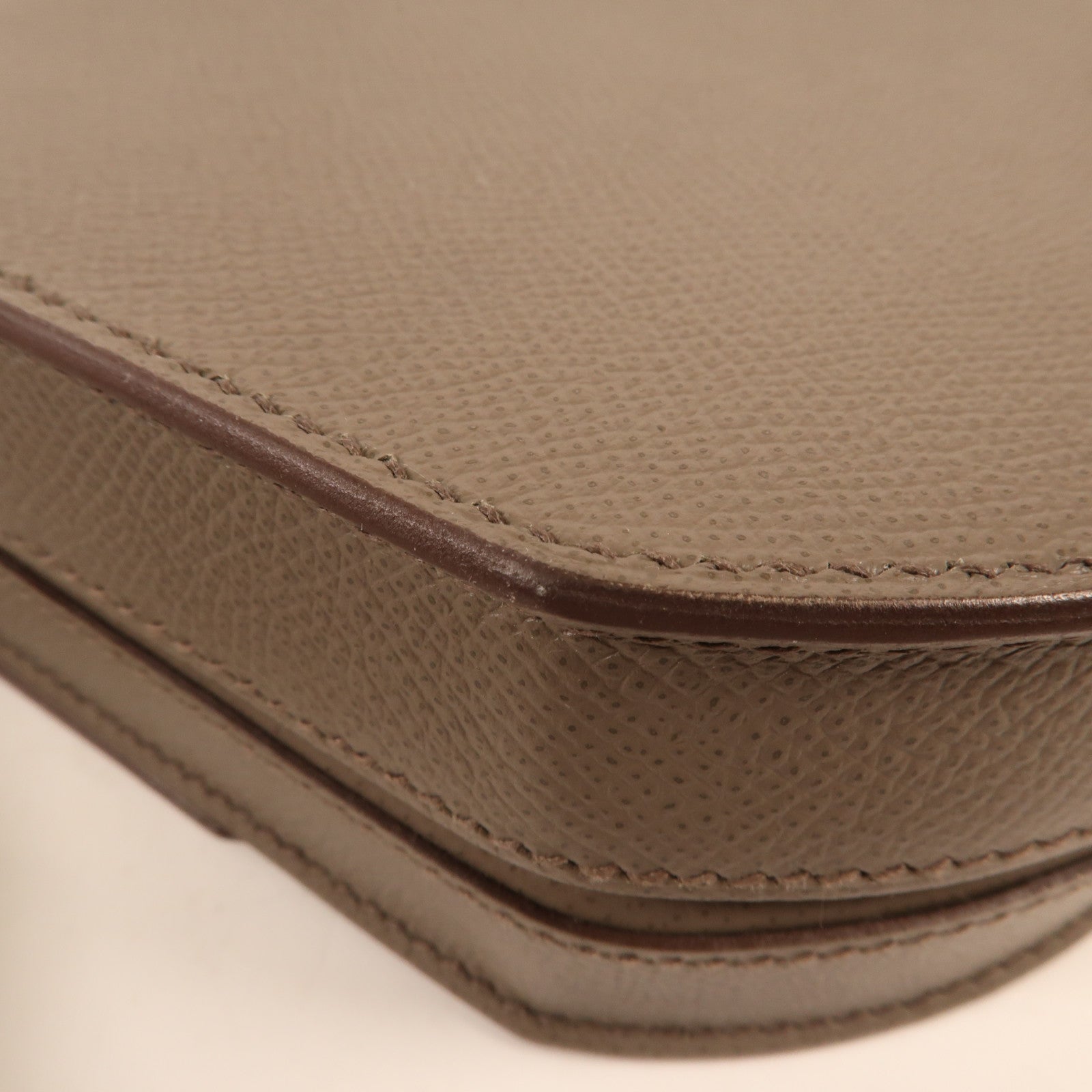 HERMES Epsom皮革Mini Mosaique銀扣肩背袋Etain