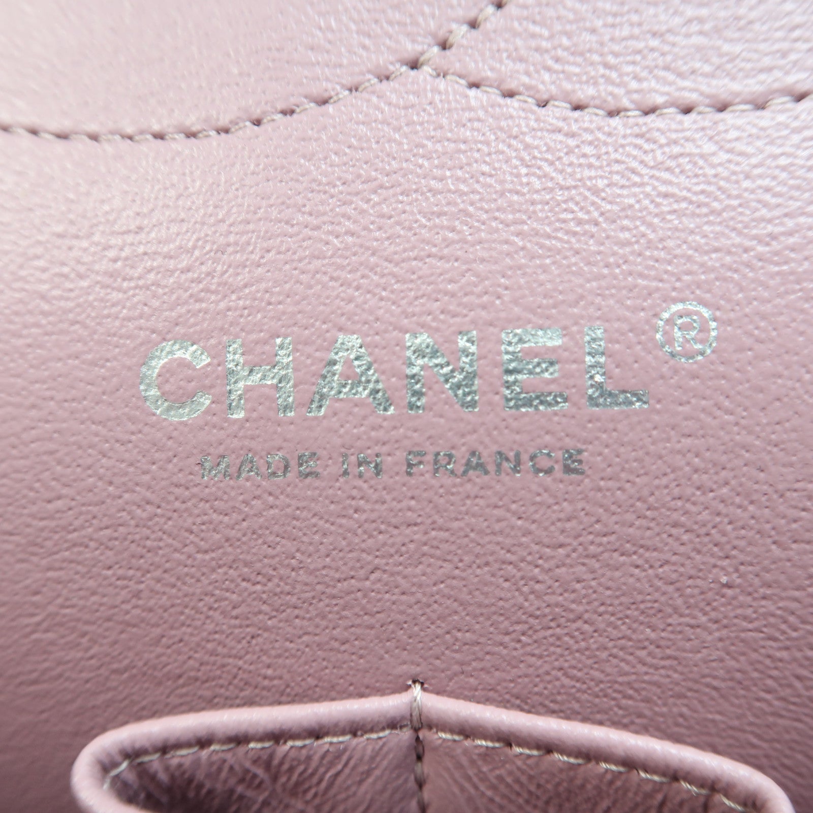 CHANEL 【激減優惠】菱格Caviar皮革Classic Double Flap Bag Jumbo銀扣鏈帶肩背袋紫色