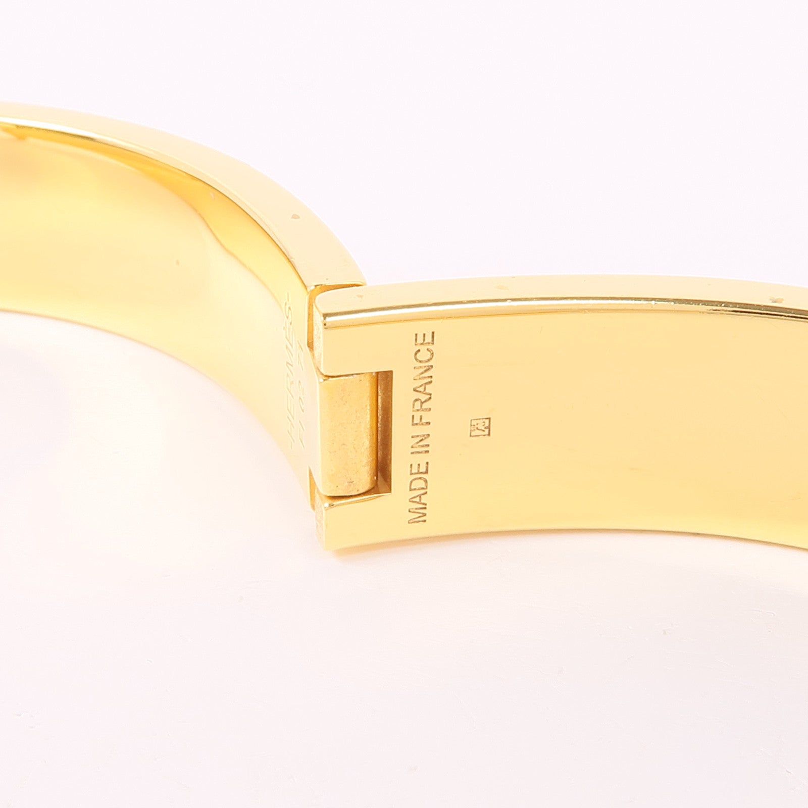 HERMES Clic H Bracelet Metal Enamel Gold