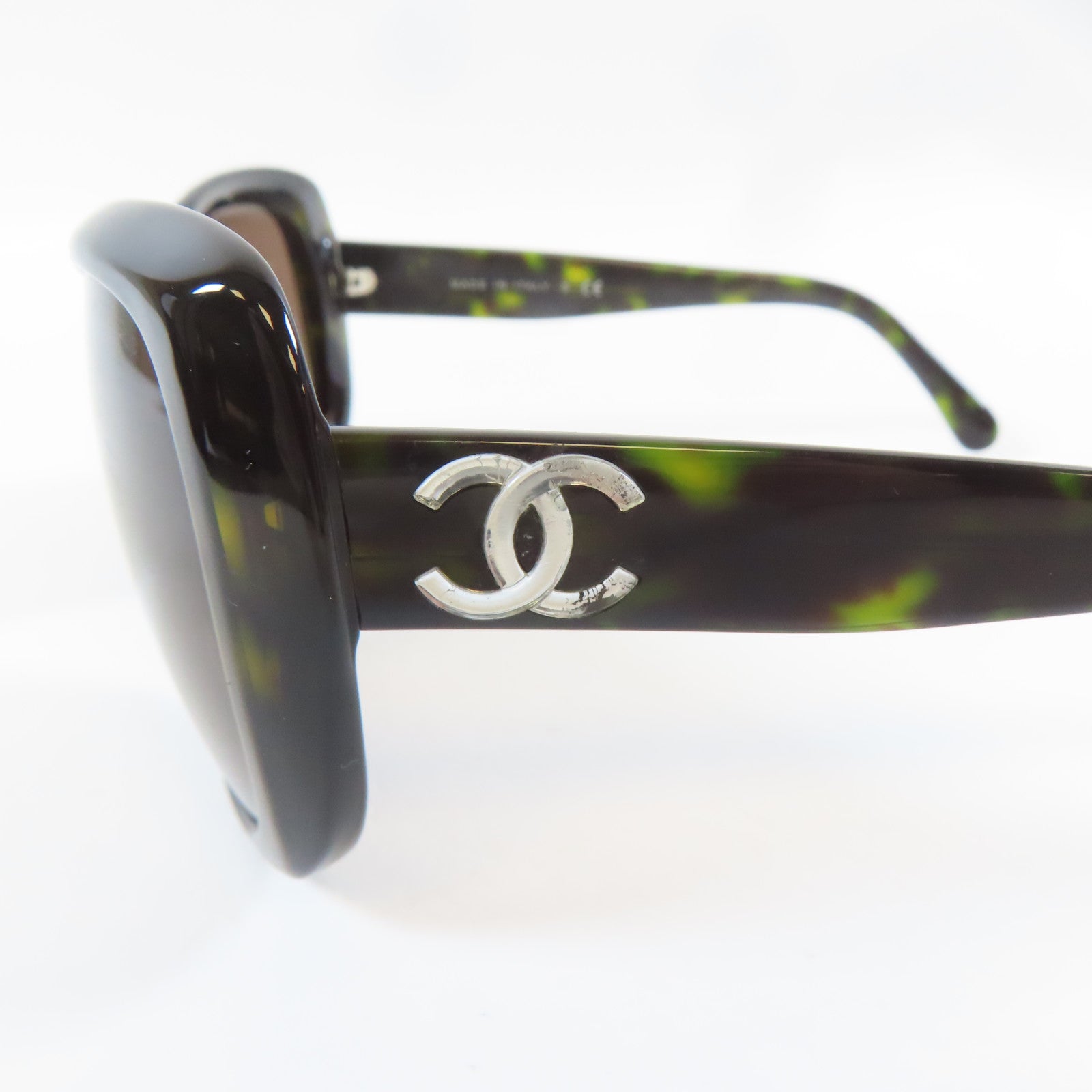 CHANEL PVC Sunglasses太陽眼鏡黑色/綠色