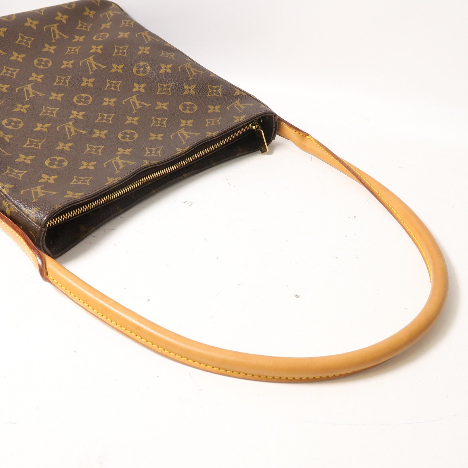 LOUIS VUITTON Monogram Looping GM金扣肩背袋啡色
