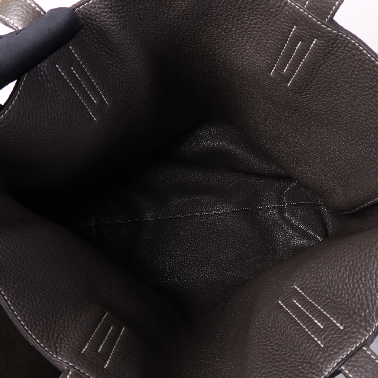 HERMES Clemence皮革Double Sens手挽袋Bleu Electrique/Etain