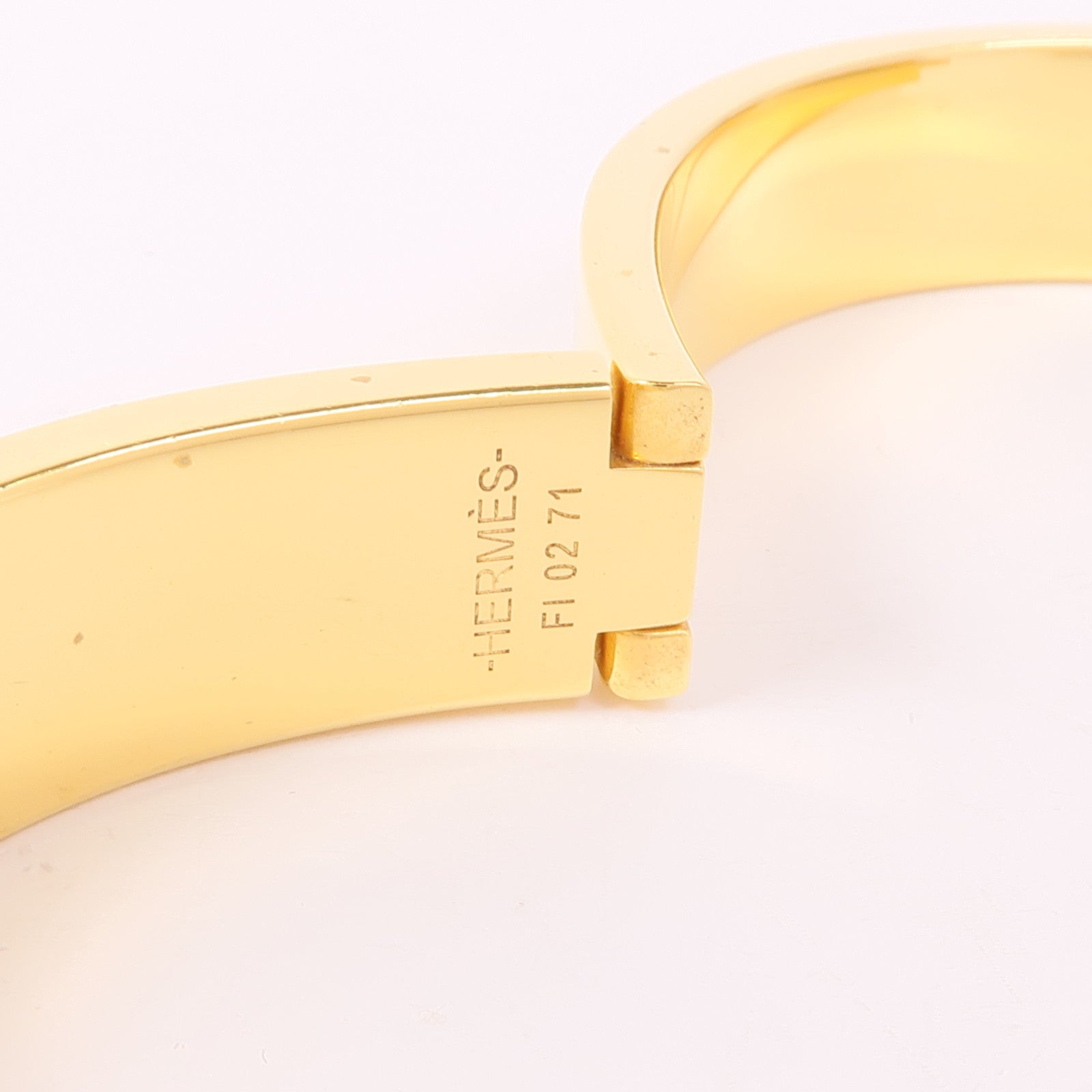 HERMES Clic H Bracelet Metal Enamel Gold