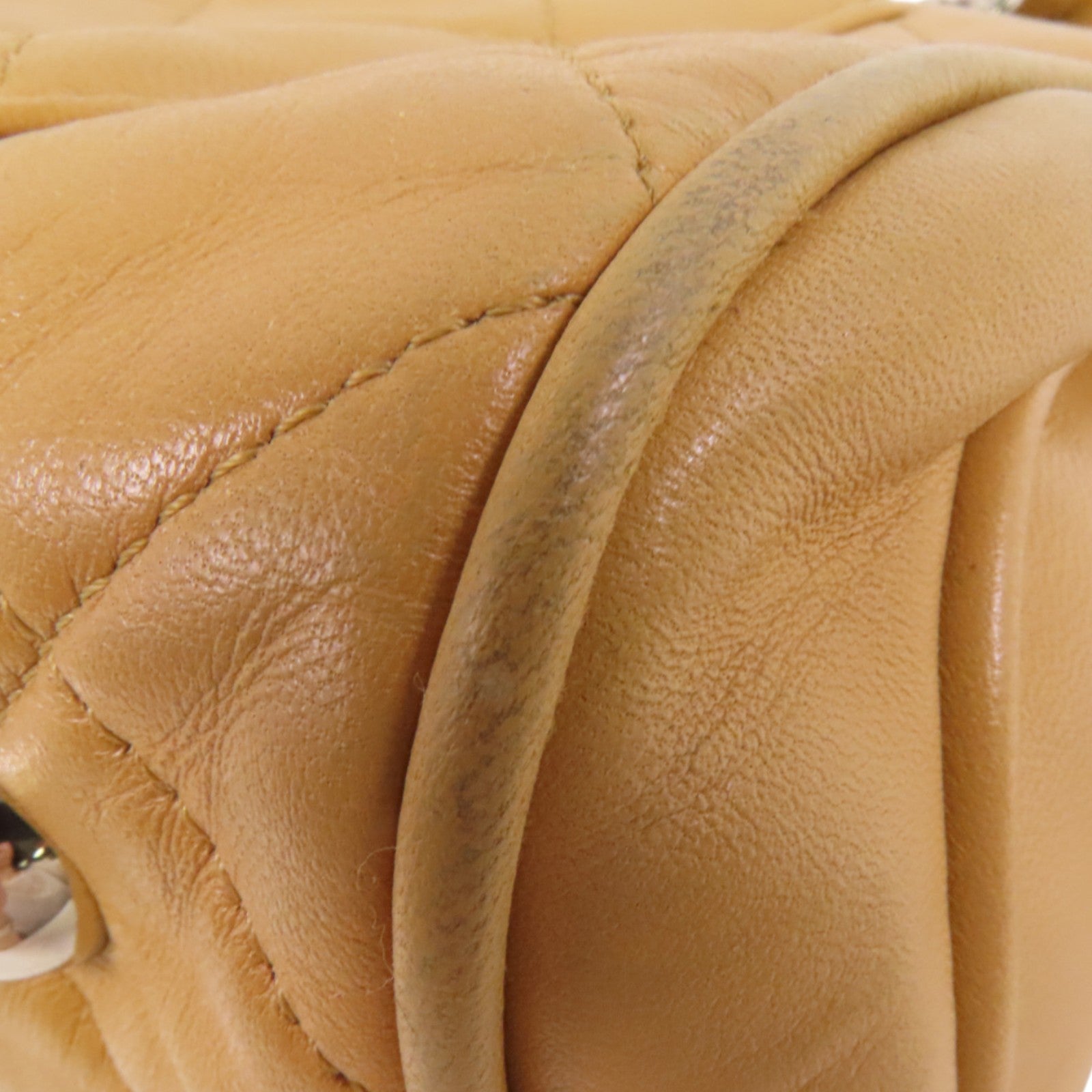 CHANEL 牛皮皮革Chain Shoulder銀扣鏈帶肩背袋