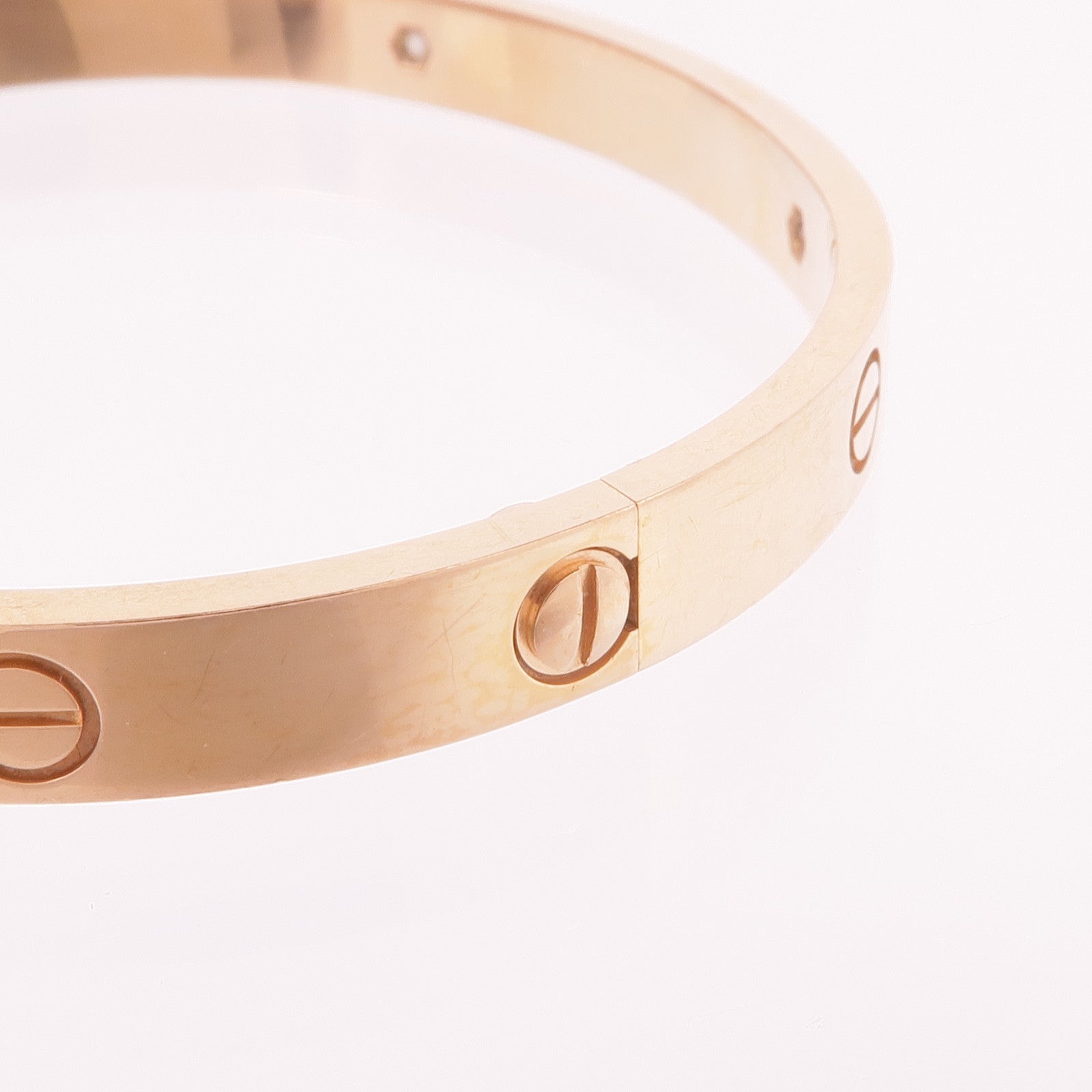 CARTIER 18K玫瑰金Love Bracelet 4 Diamonds鑽石手鐲Cartier#19