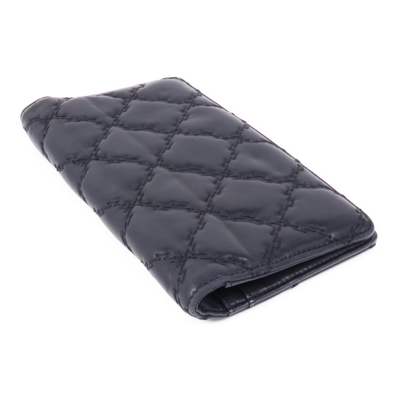 CHANEL 【激減優惠】羊皮皮革Long Wallet銀扣長錢包