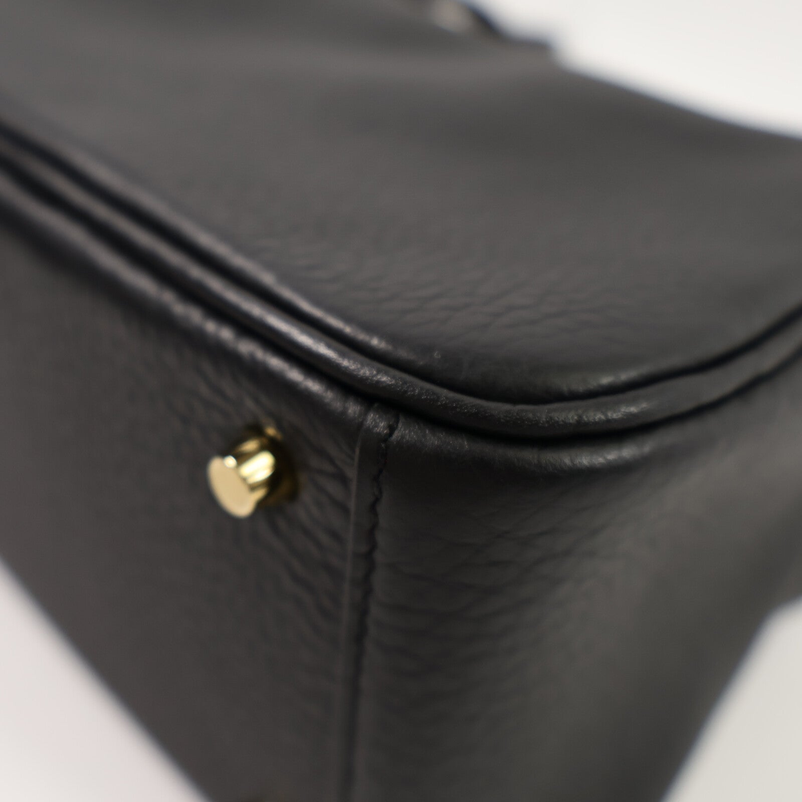 HERMES Clemence皮革Mini Lindy肩背袋Noir