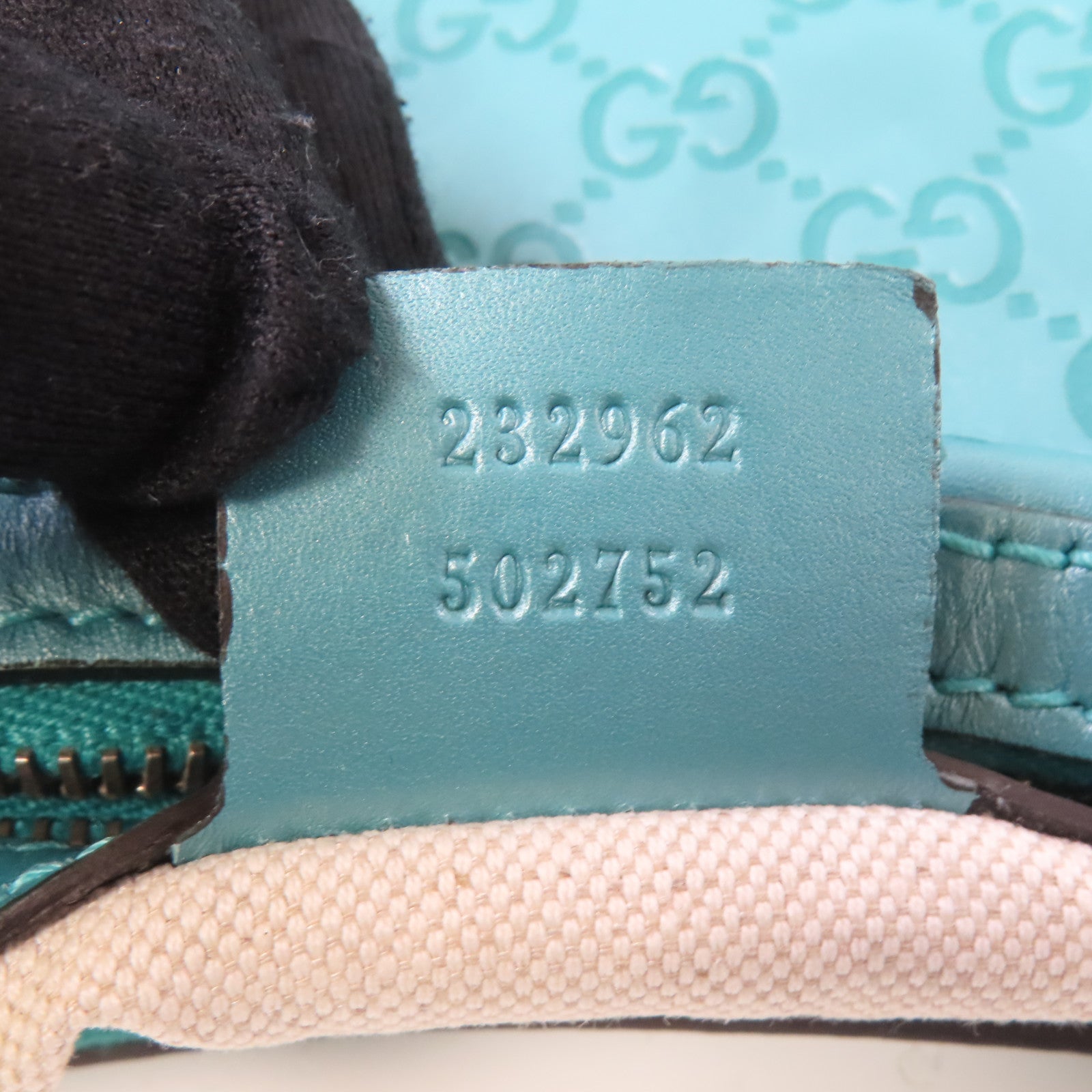 GUCCI 牛皮皮革GG Twins Bag金扣手挽肩背兩用袋藍綠色