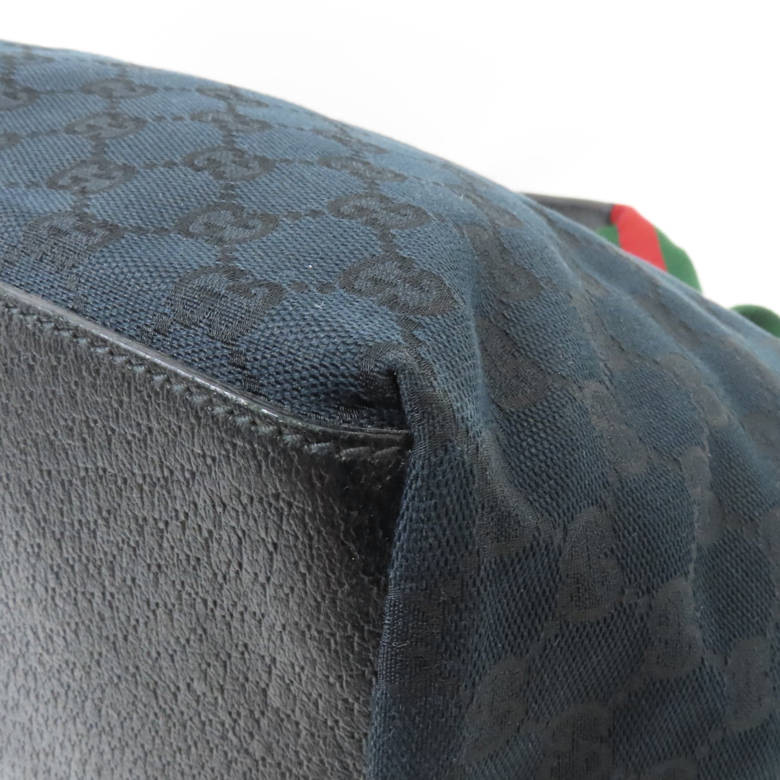 GUCCI 帆布Tote Bag銀扣手挽袋黑色