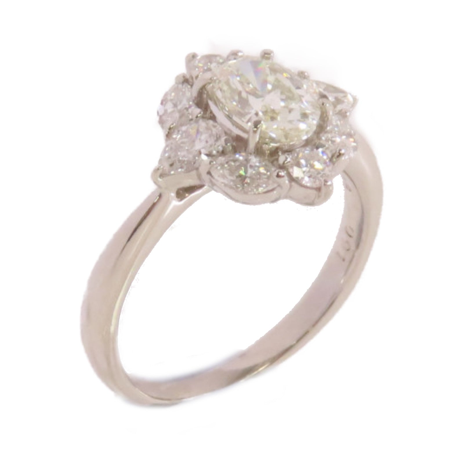 JEWELRY PT900鉑金/0.91ct鑚石/1.008ct鑚石Diamond Ring戒指US#7.5