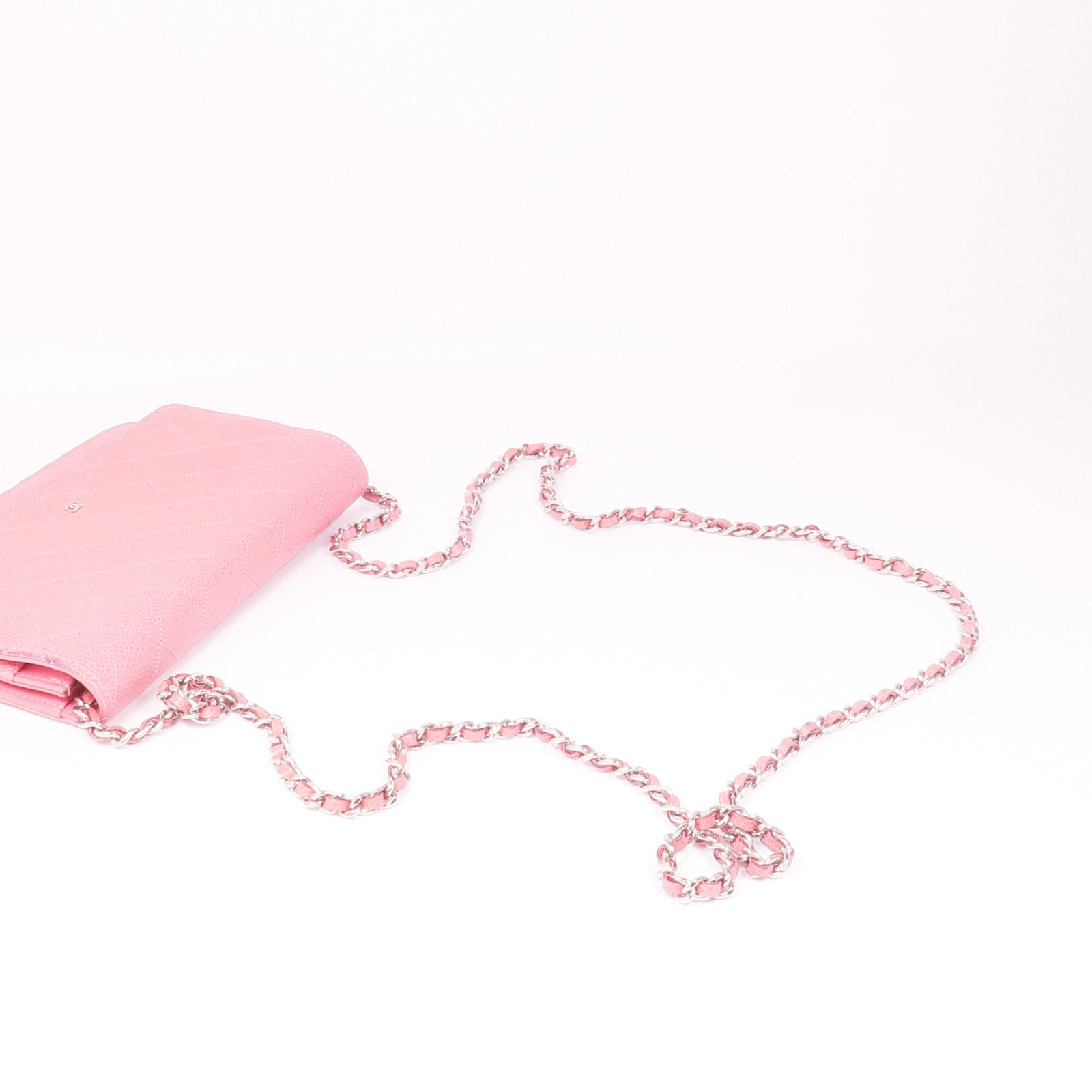 CHANEL 牛皮皮革Wallet On Chain銀扣鏈帶肩背袋