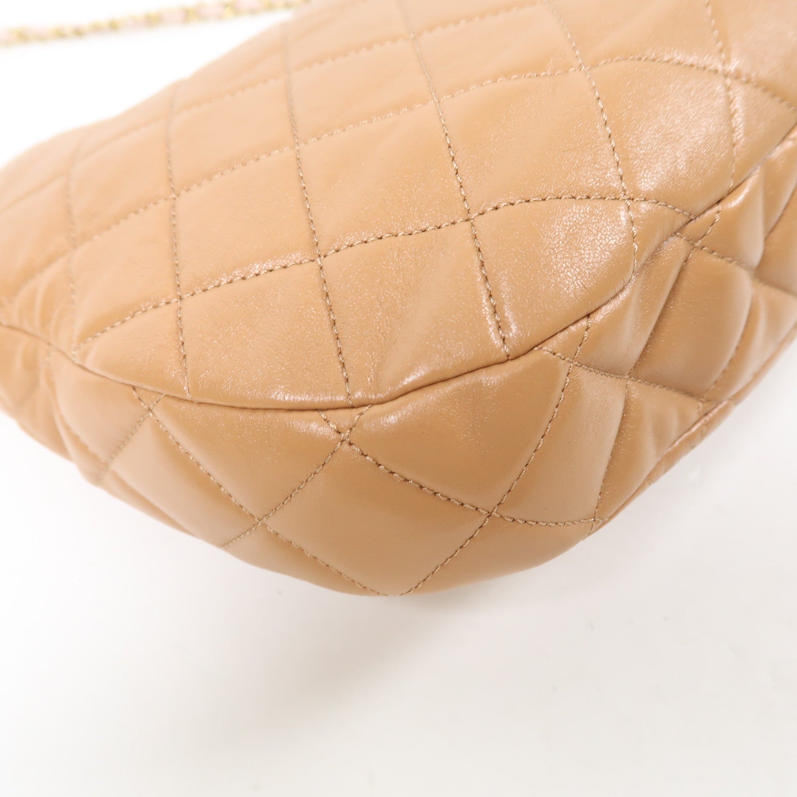 CHANEL 【激減優惠】牛皮皮革Hobo金扣鏈帶肩背袋