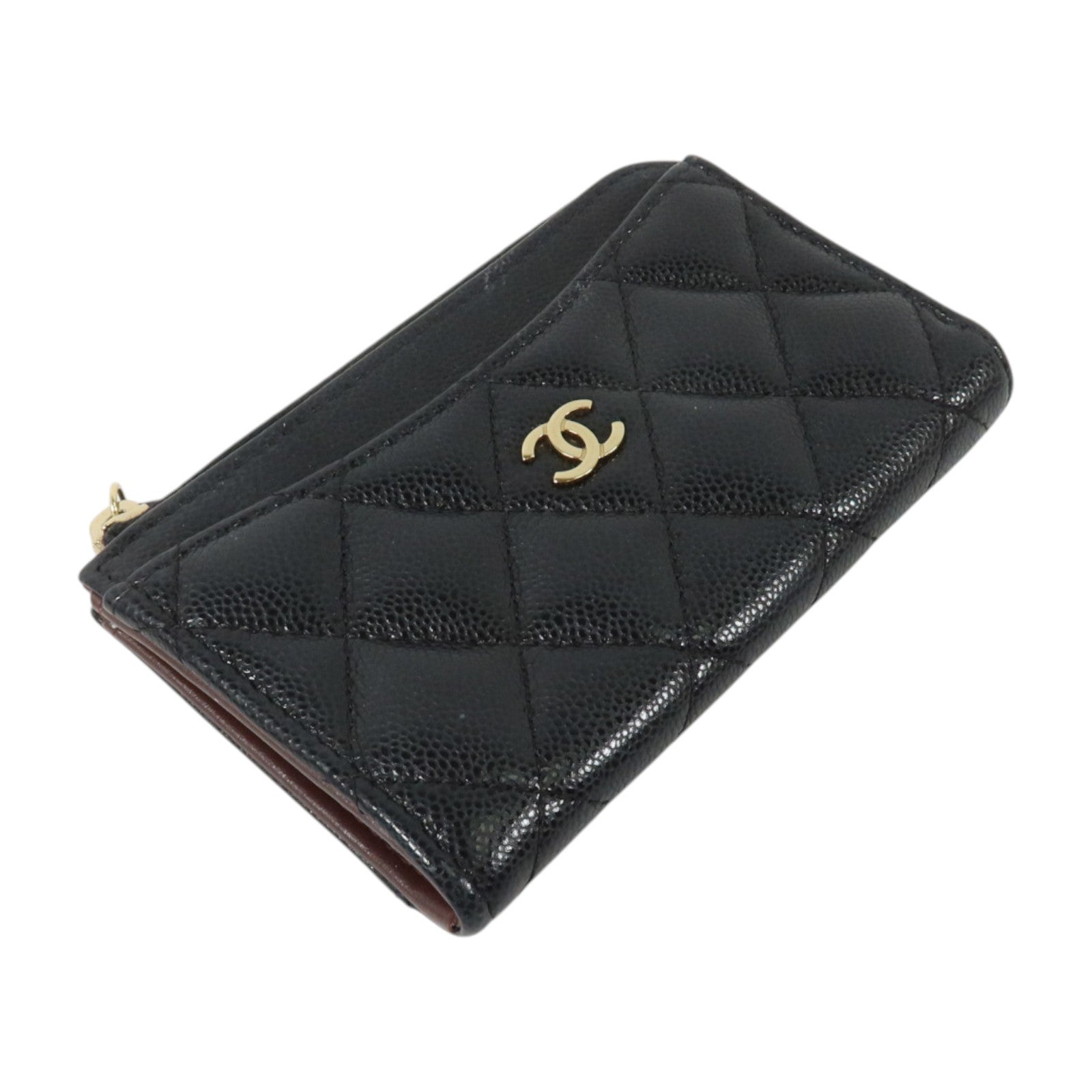CHANEL 牛皮皮革Classic Zipped Card Holder金扣卡片套