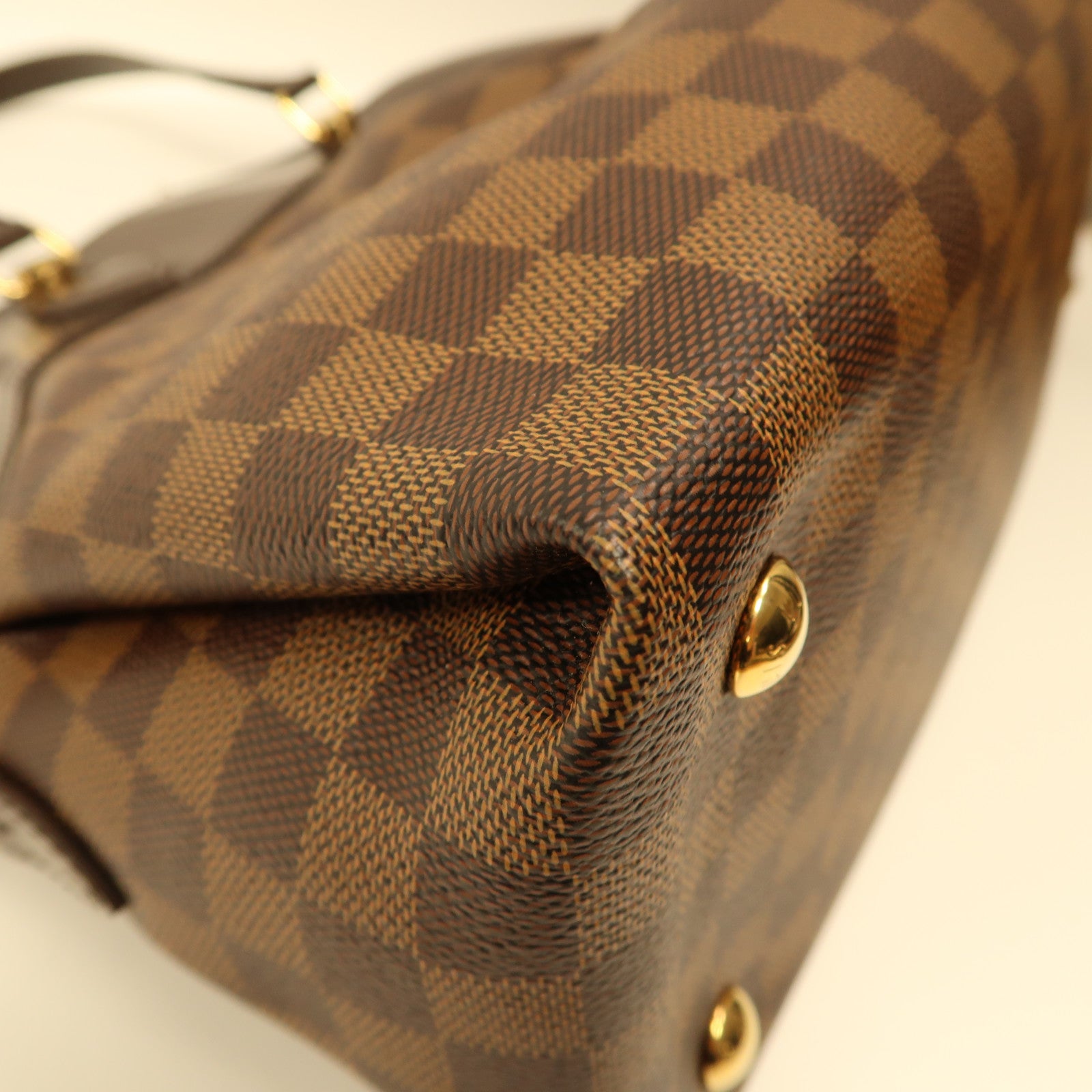 LOUIS VUITTON Damier Salvi金扣手挽肩背兩用袋啡色