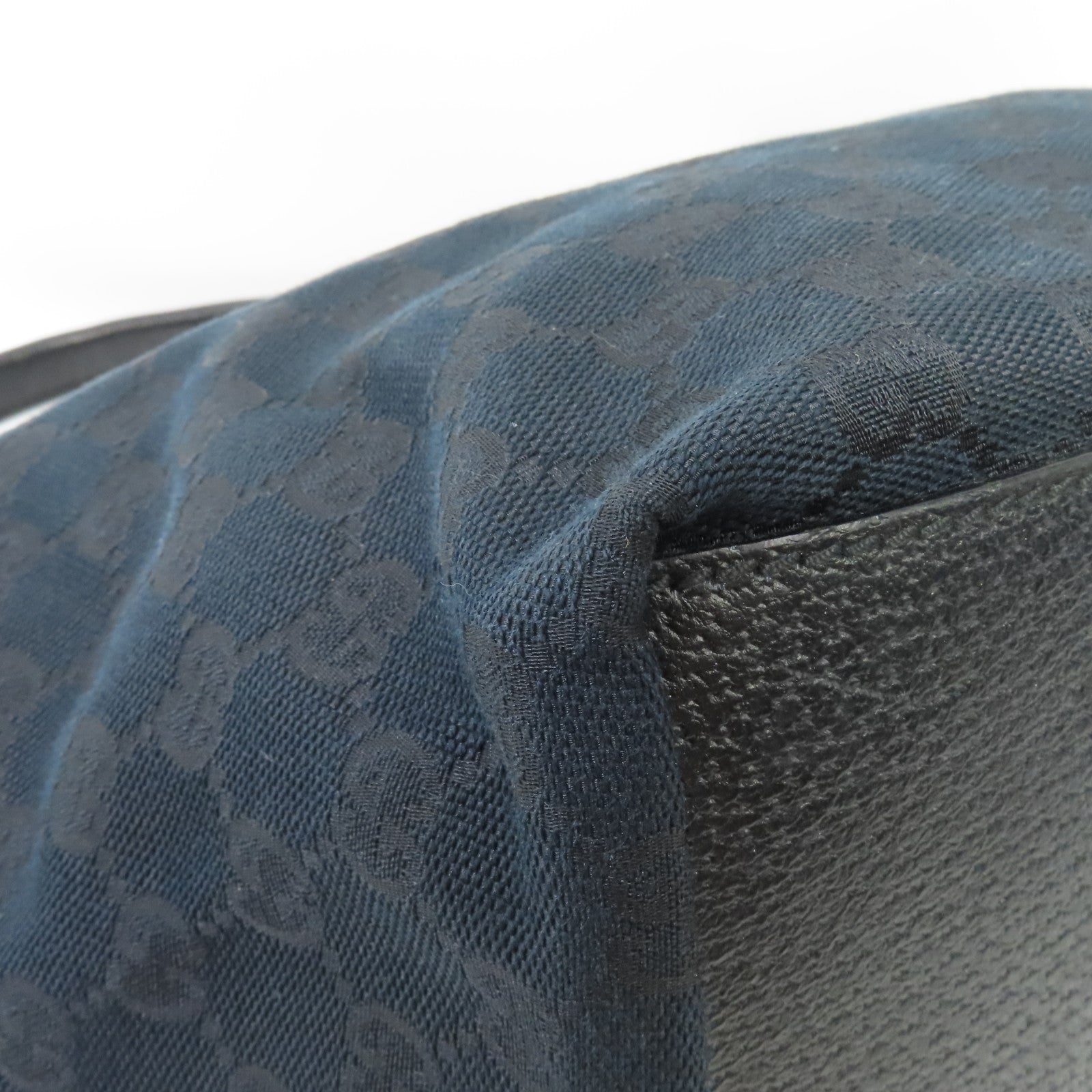 GUCCI 帆布Tote Bag銀扣手挽袋黑色