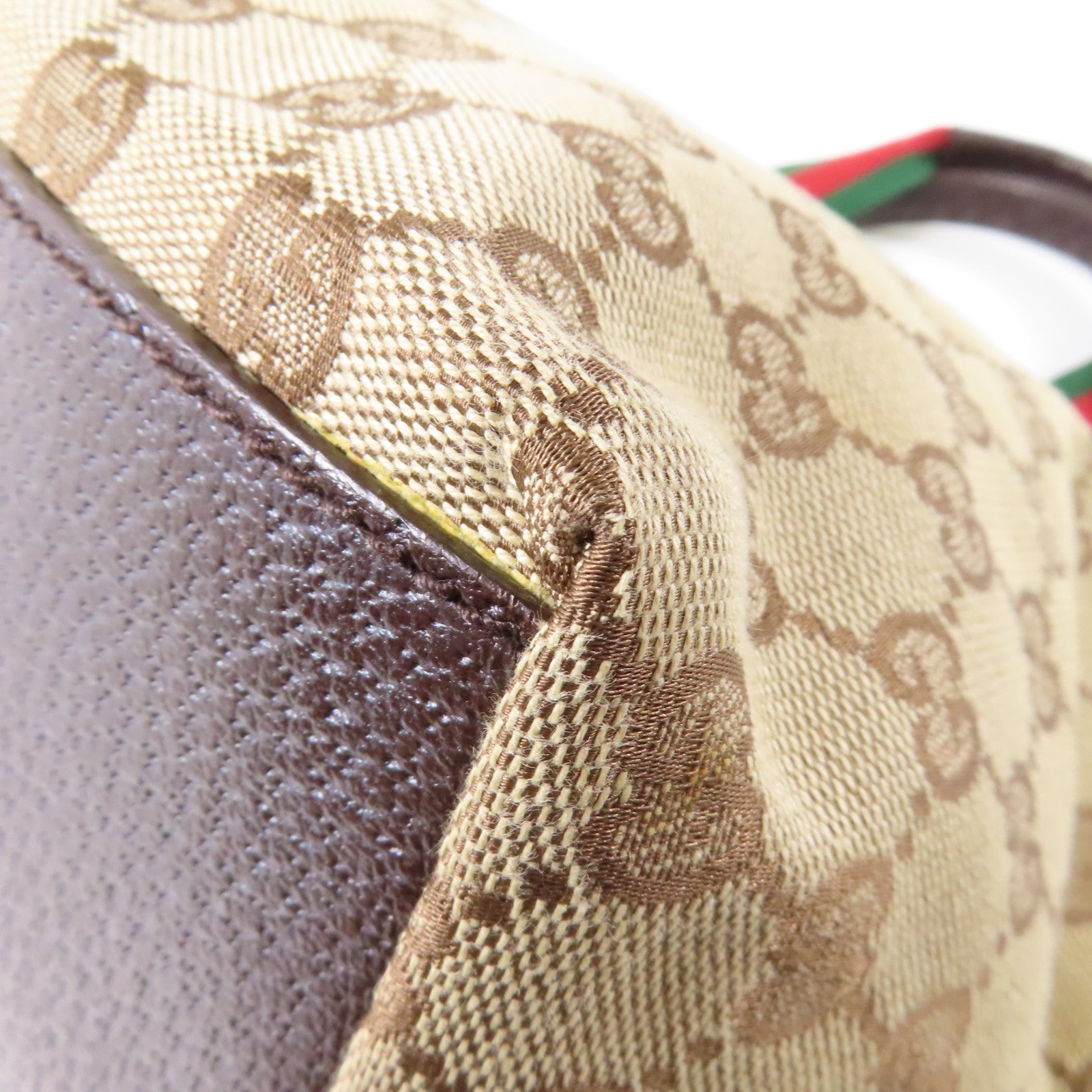 GUCCI 帆布Tote Bag銀扣手挽袋啡色