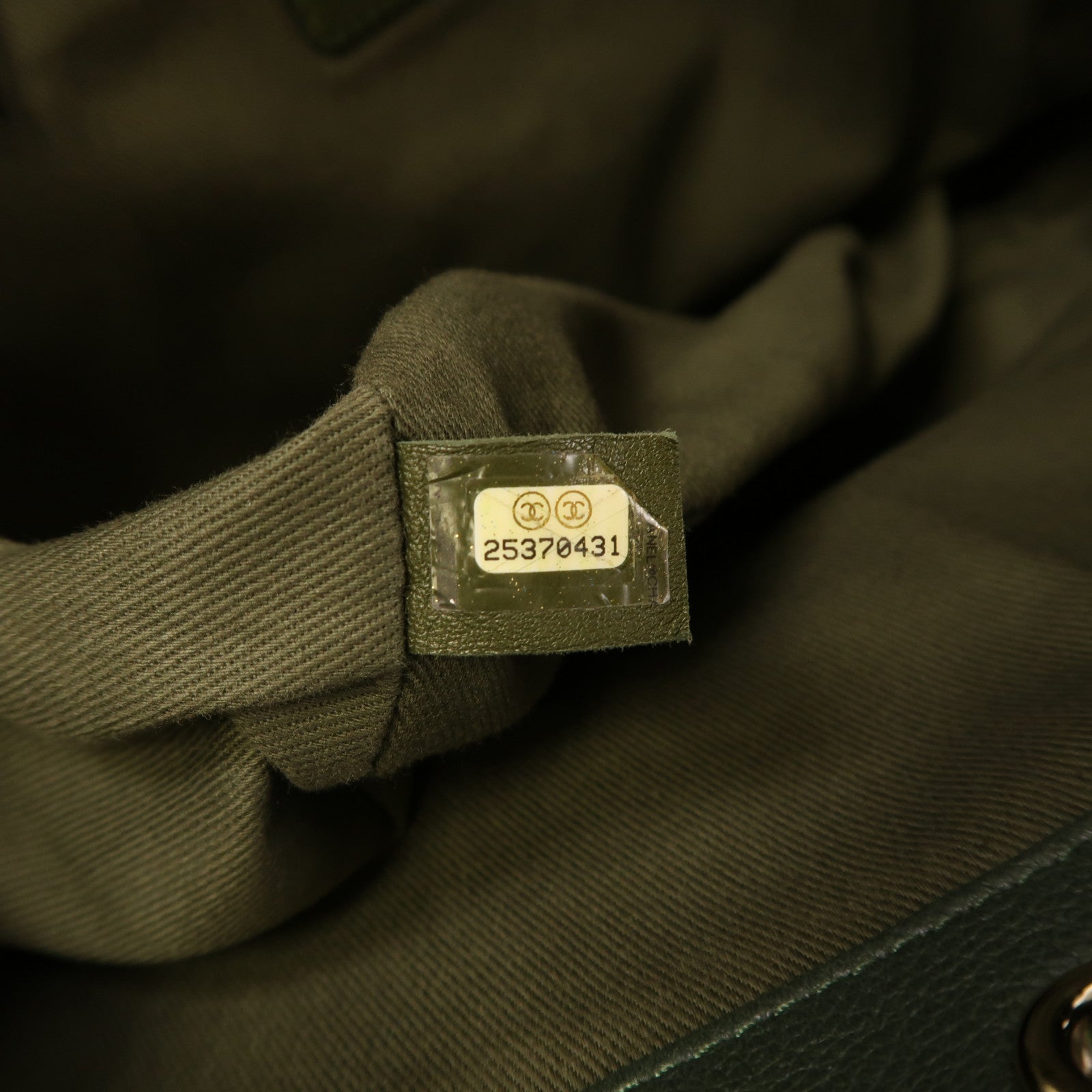 CHANEL 牛皮皮革Backpack銀扣背包綠色