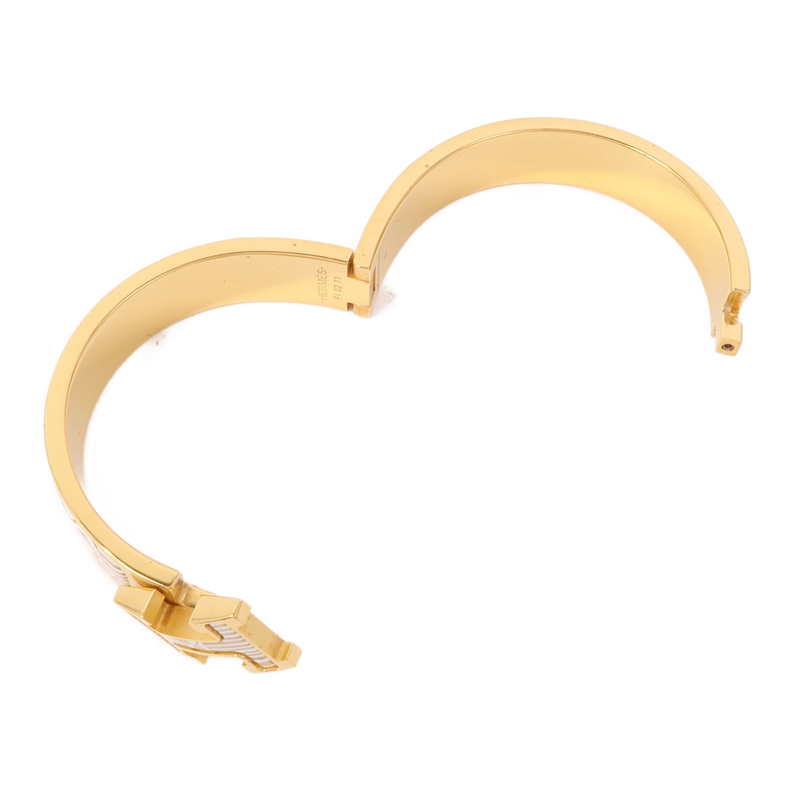 HERMES Clic H Bracelet Metal Enamel Gold