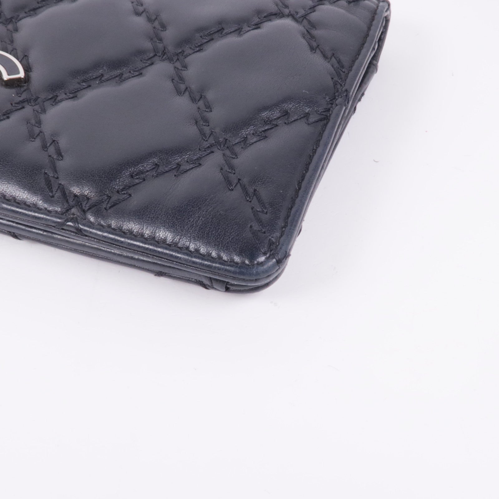 CHANEL 羊皮皮革Long Wallet銀扣長錢包