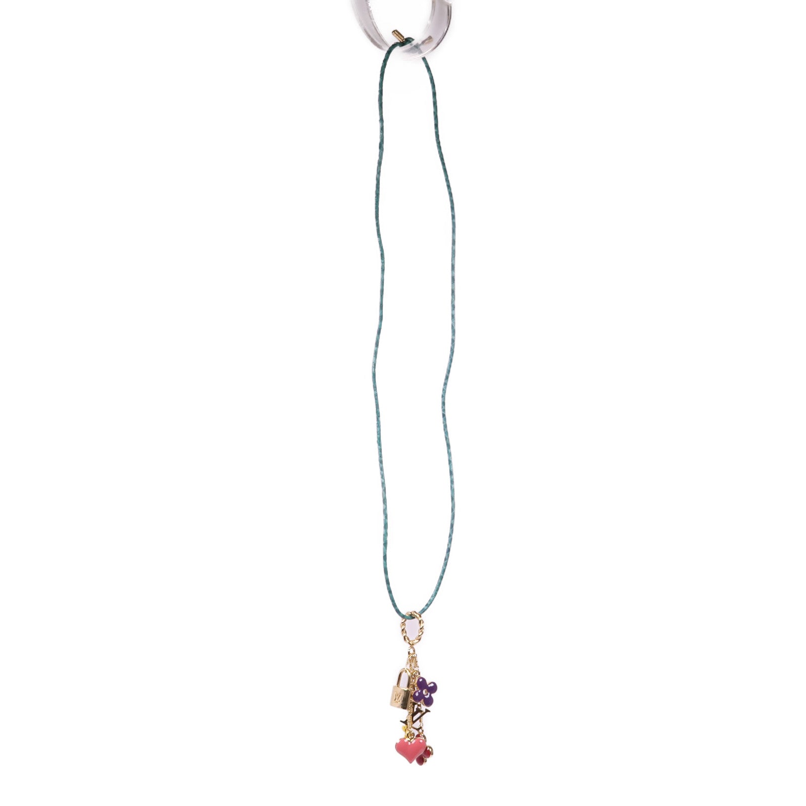 LOUIS VUITTON LV Pendant Sweet Monogram Necklace Metal Gold