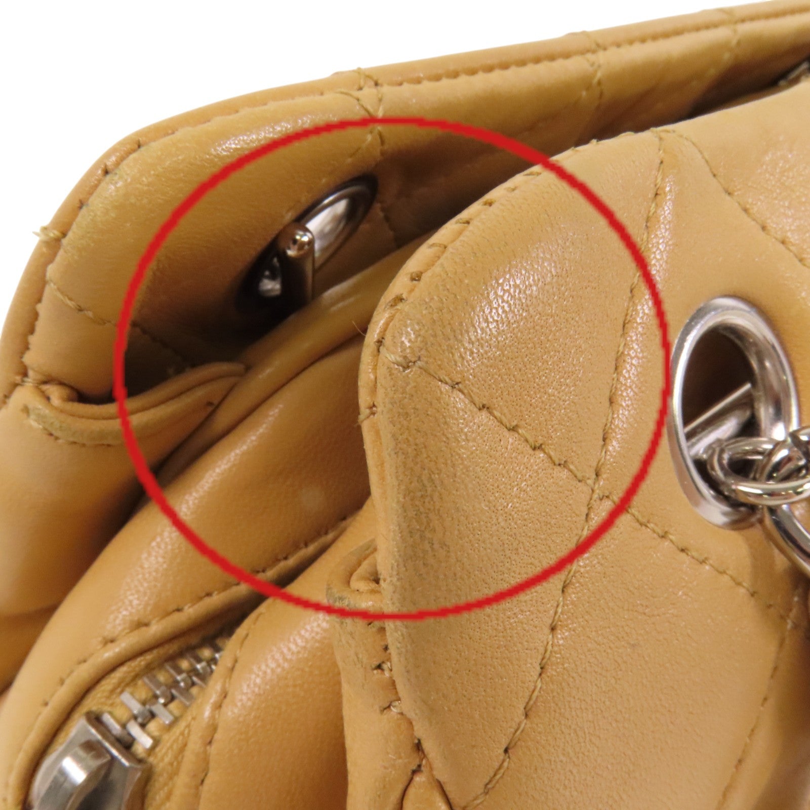 CHANEL 牛皮皮革Chain Shoulder銀扣鏈帶肩背袋