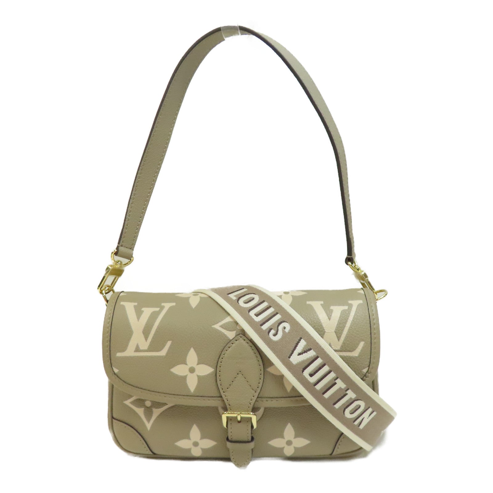 LOUIS VUITTON Monogram Empereinte Diane金扣肩背袋米色
