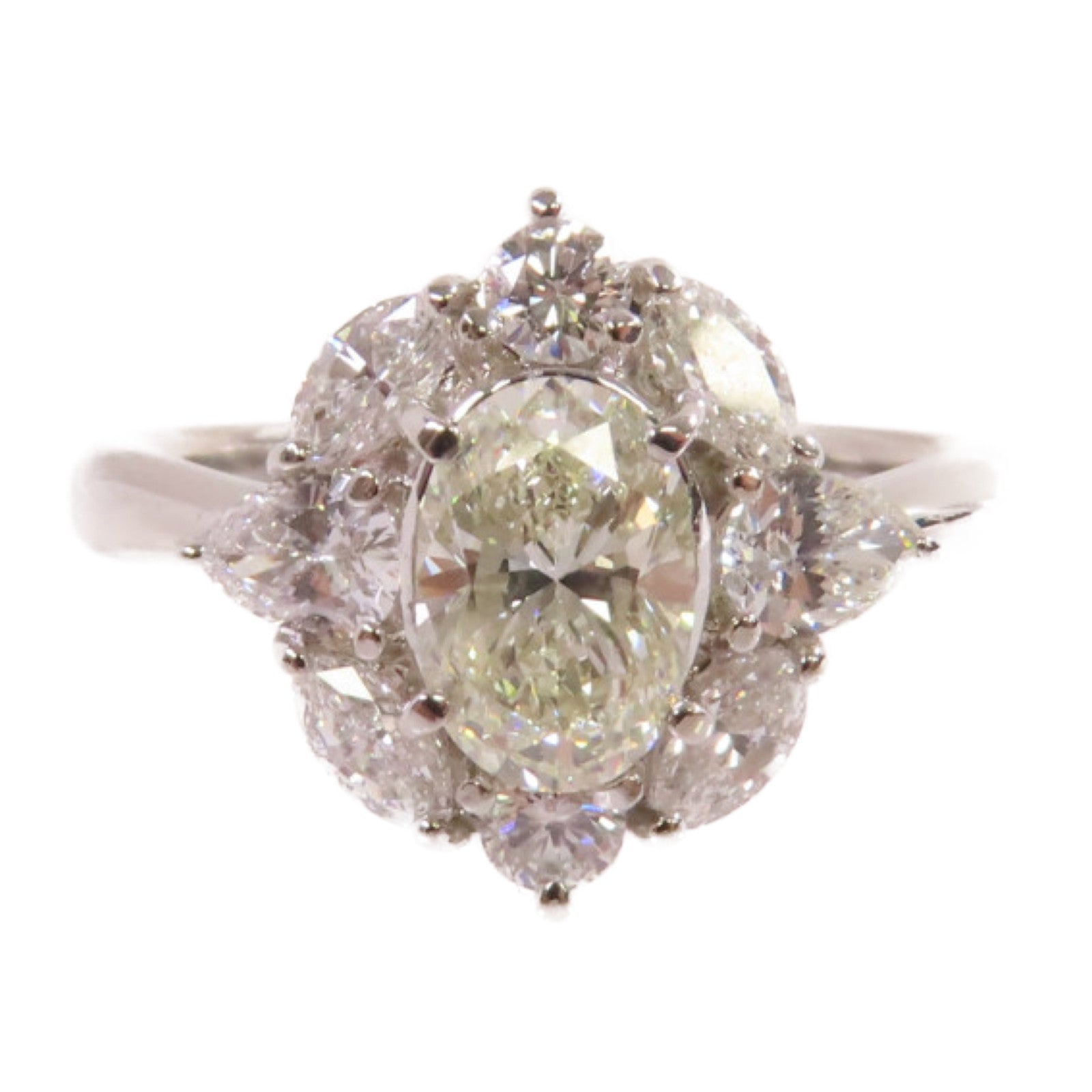 JEWELRY PT900鉑金/0.91ct鑚石/1.008ct鑚石Diamond Ring戒指US#7.5