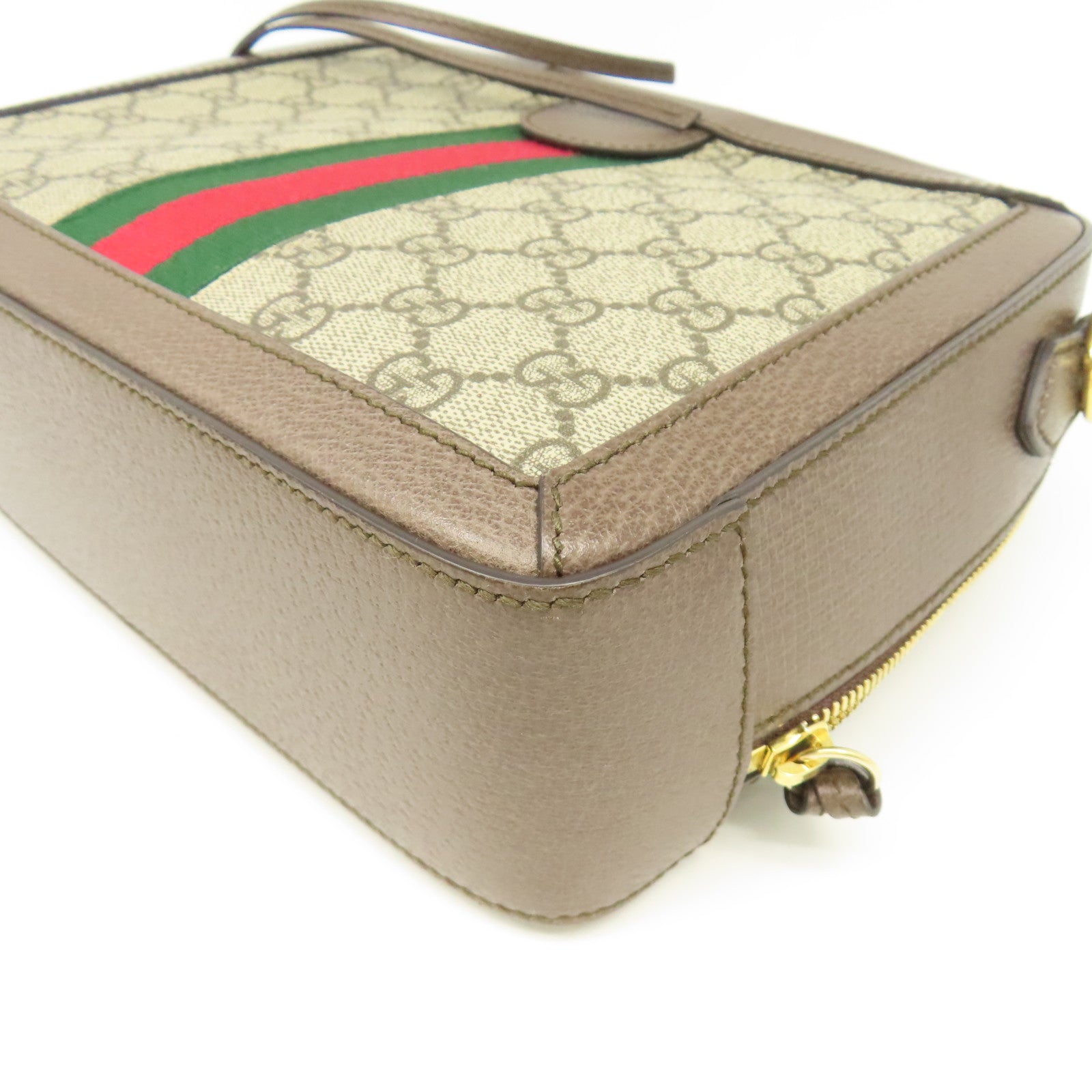 GUCCI 塗層帆布/皮革Ophidia GG金扣手挽肩背兩用袋啡色