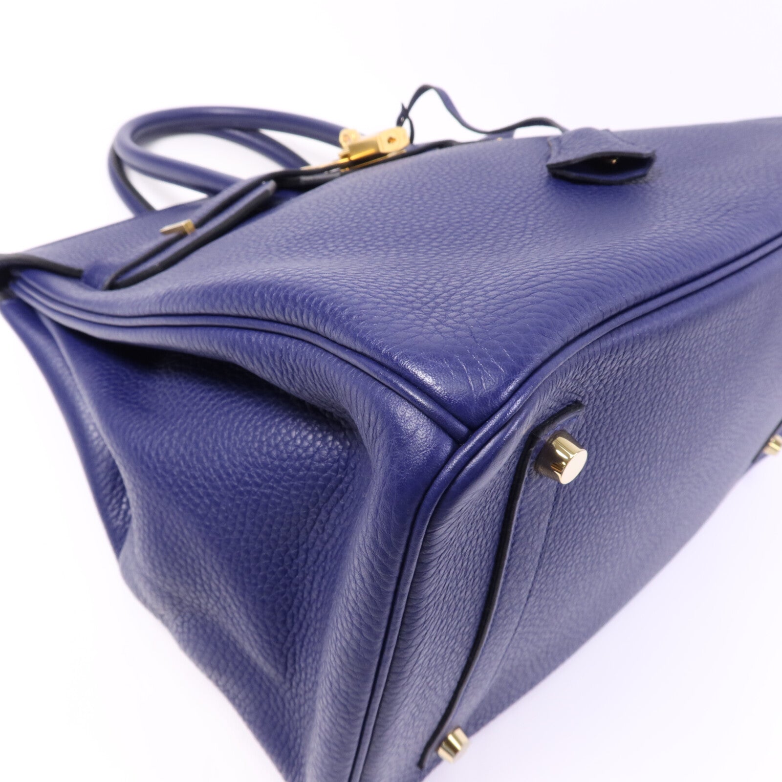 HERMES Togo皮革Birkin 35金扣手挽袋Bleu Encre