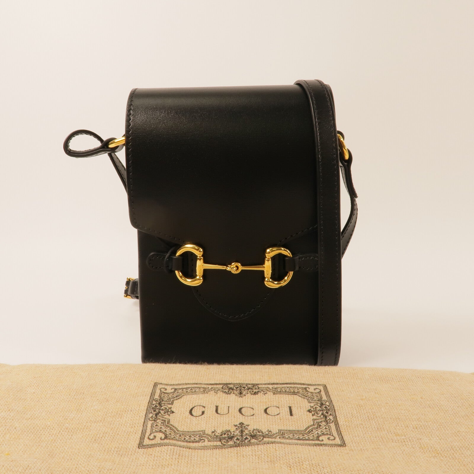 GUCCI 牛皮皮革1955 Horsebit肩背袋