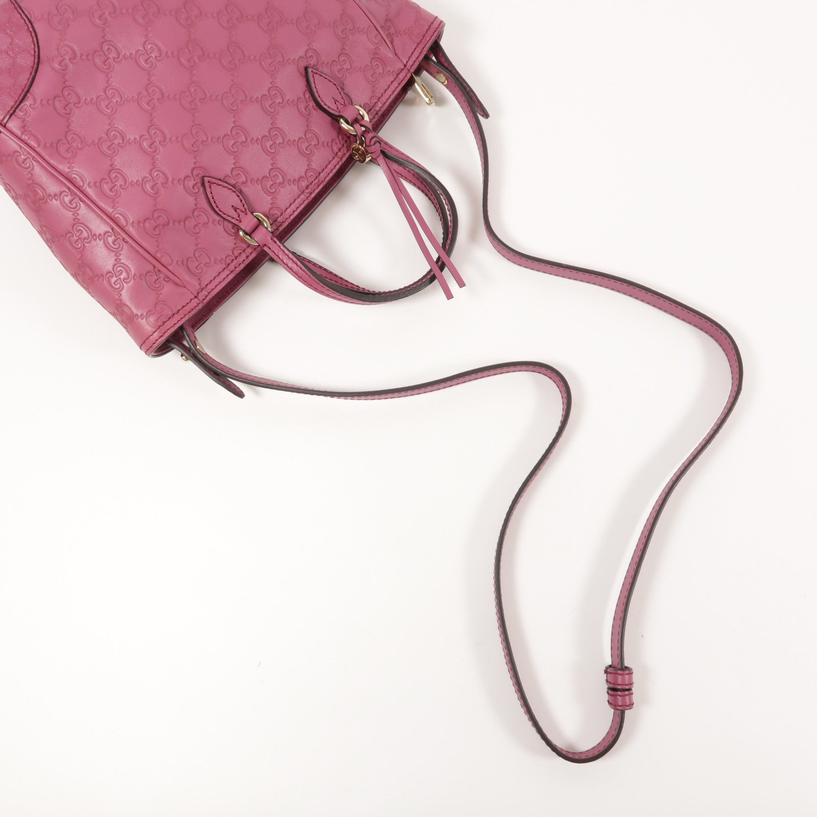 GUCCI GG GHW 2way Shoulder Bag Lather Purple