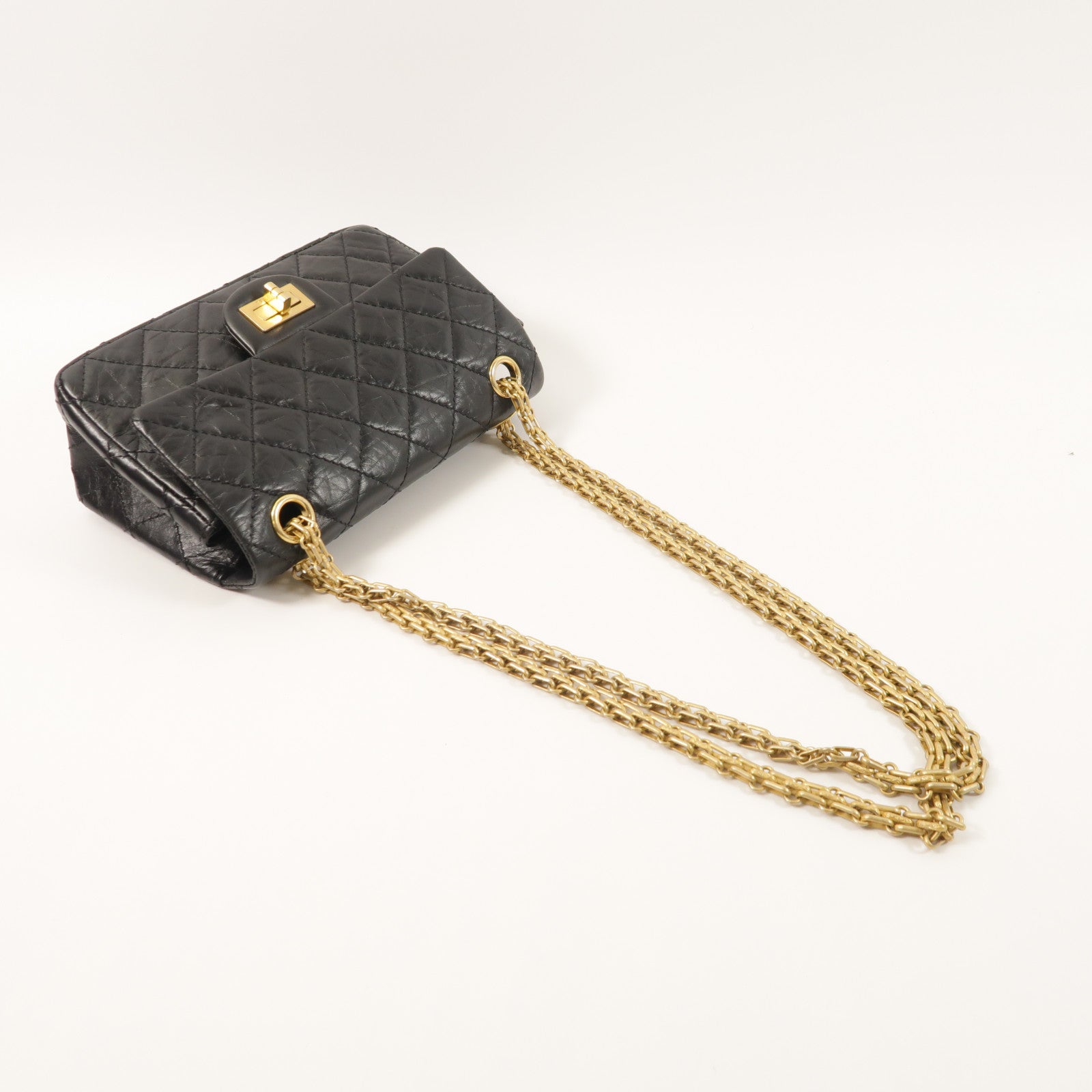 CHANEL 牛皮皮革2.55 Mini鏈帶肩背袋