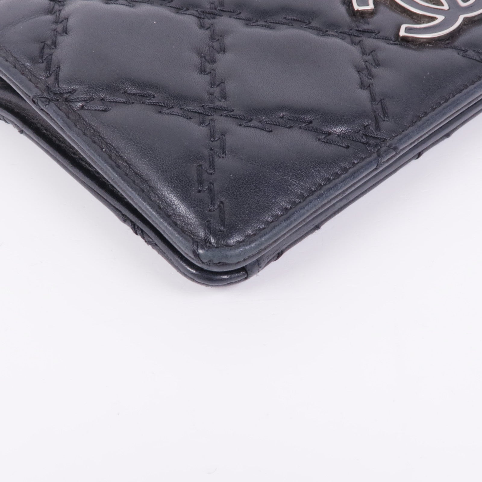 CHANEL 【激減優惠】羊皮皮革Long Wallet銀扣長錢包