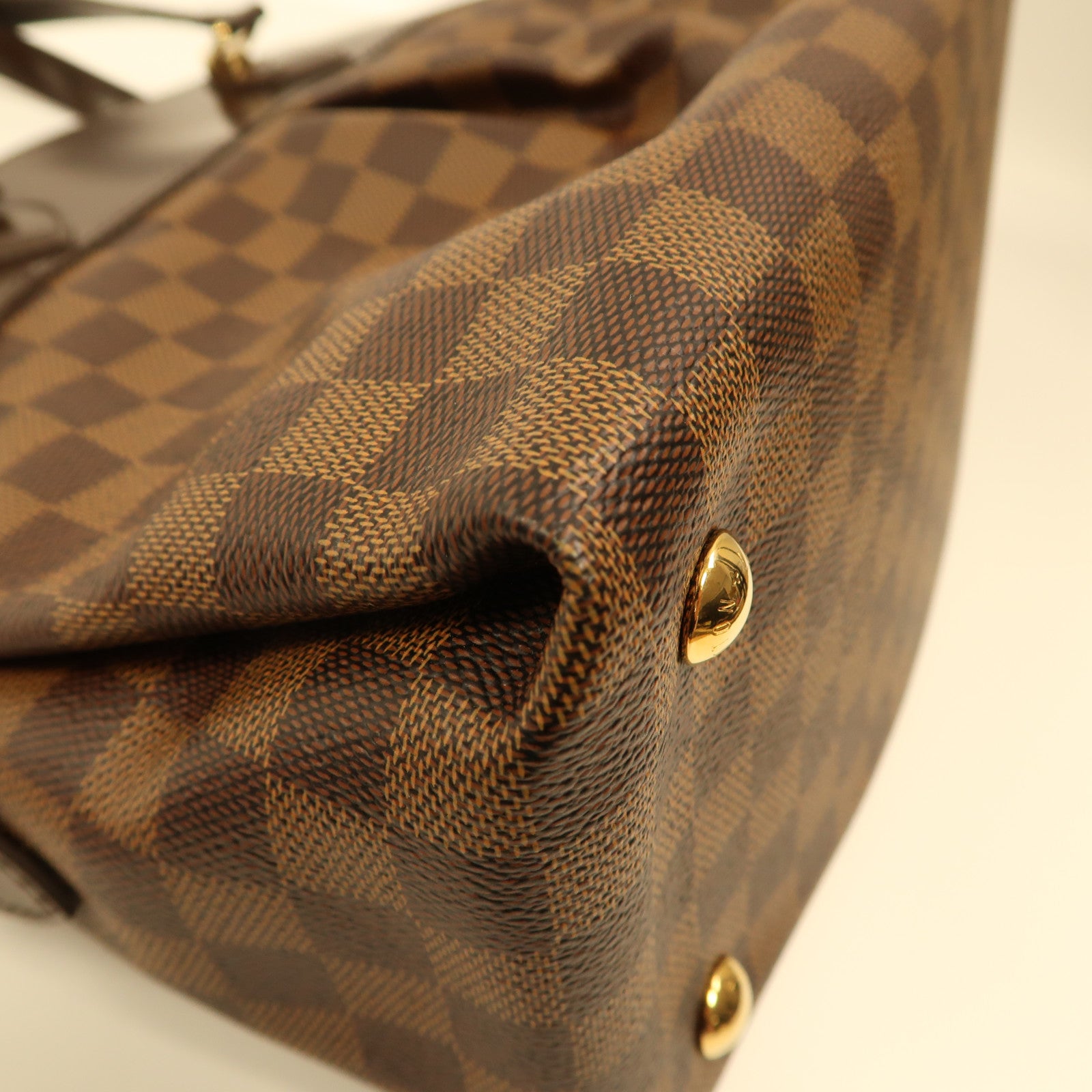 LOUIS VUITTON Damier Salvi金扣手挽肩背兩用袋啡色
