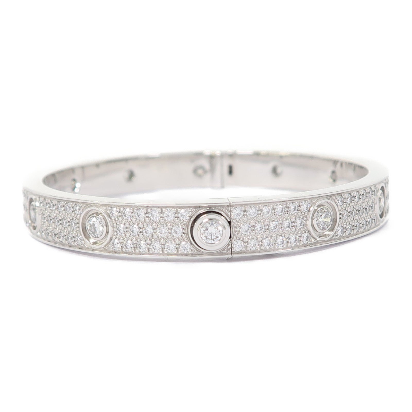CARTIER 【激減優惠】18K白金Love Bracelet Diamond-Paved手鐲Cartier#17