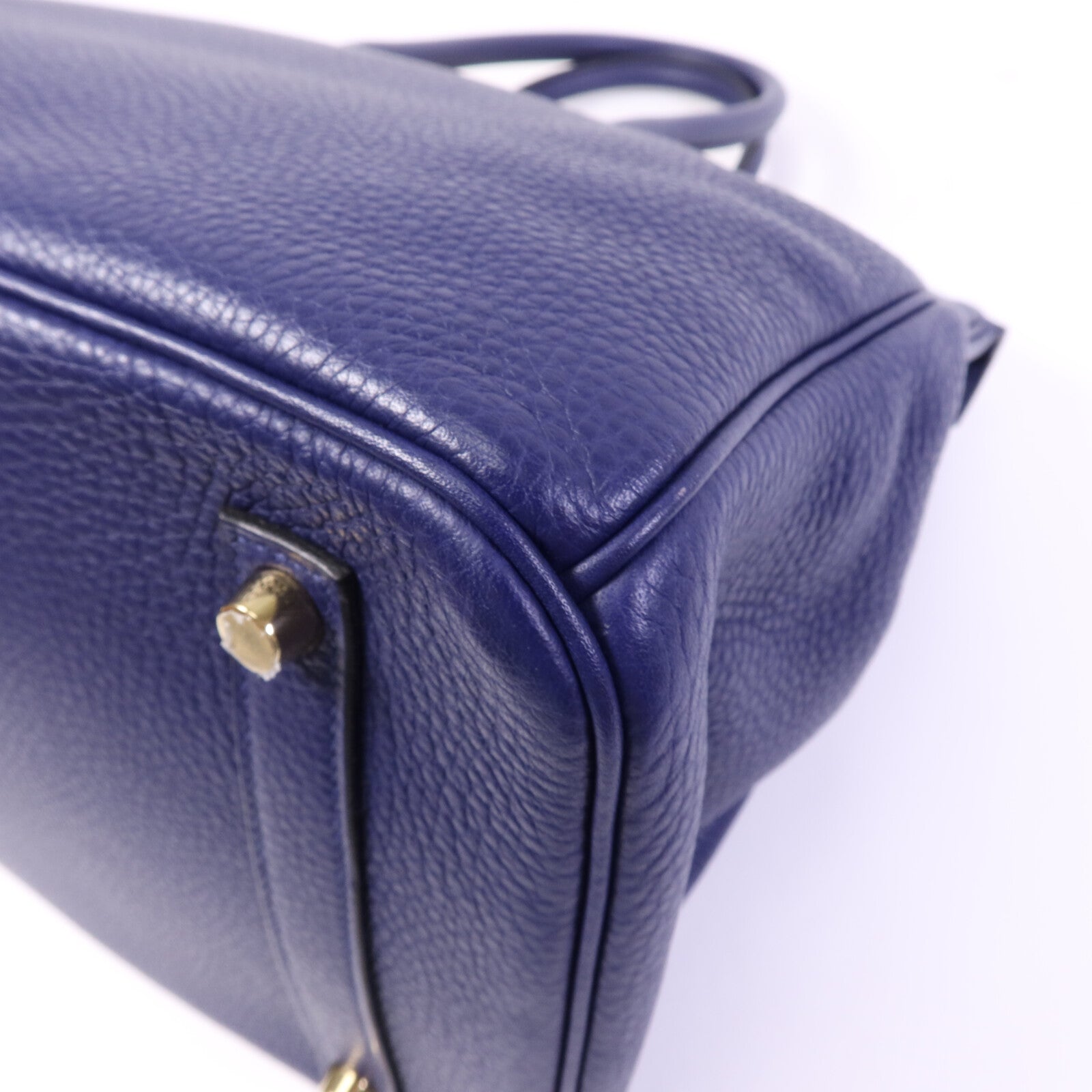 HERMES Togo皮革Birkin 35金扣手挽袋Bleu Encre