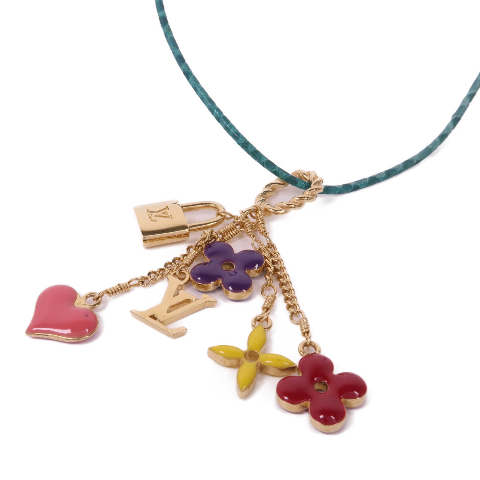 LOUIS VUITTON LV Pendant Sweet Monogram Necklace Metal Gold