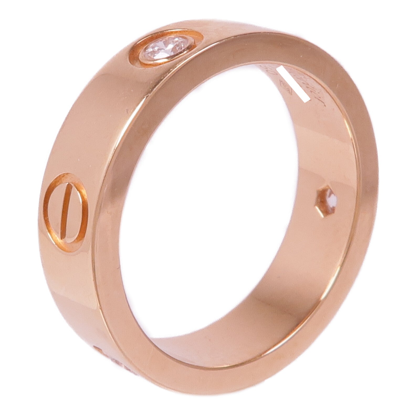 CARTIER 18K玫瑰金Love Ring 3 Diamonds鑽石戒指CARTIER#54/US#6.75